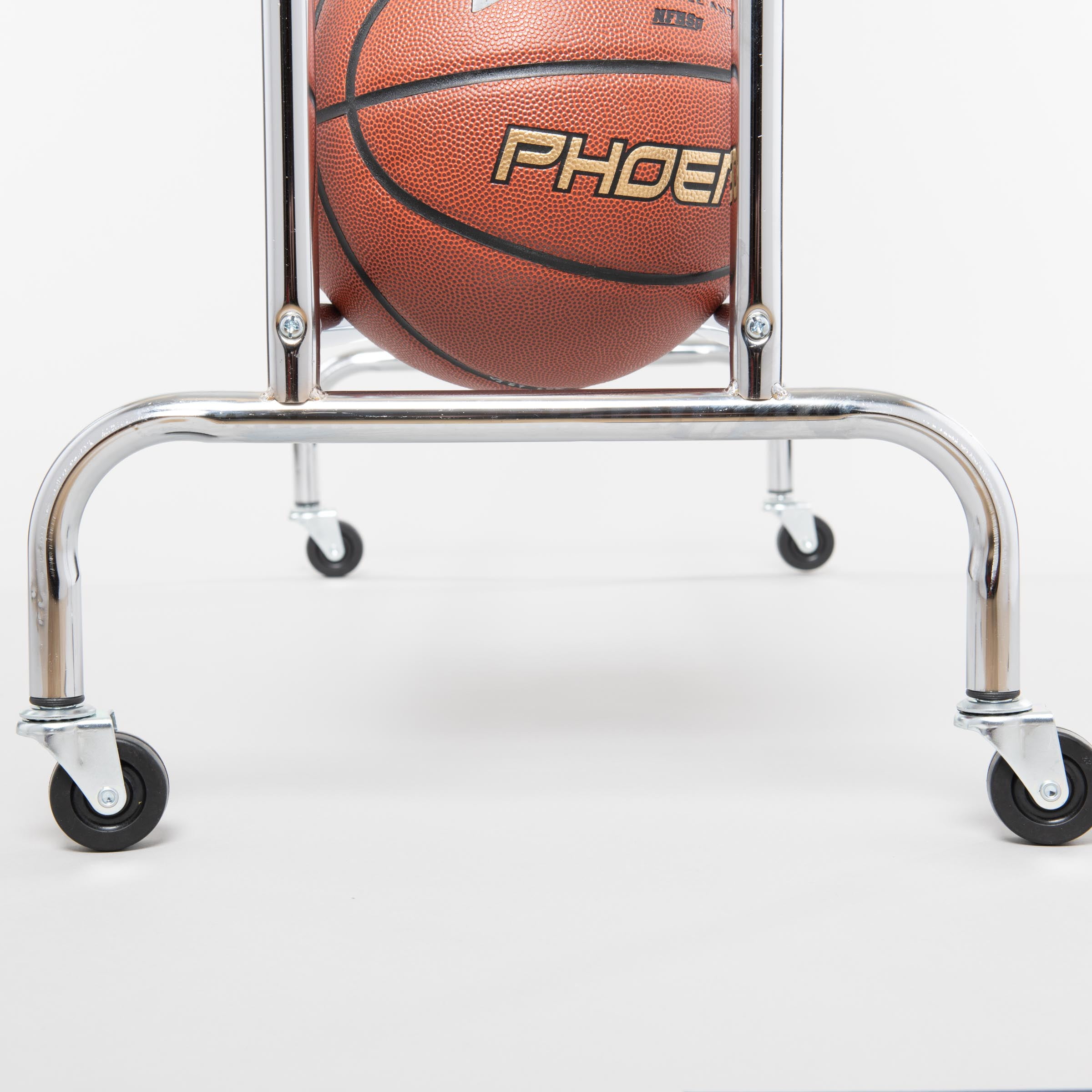 Champro Sports Rolling Basketball Ball Cart Storage Rack, 3 Rows/12 Ball Capacity - Image 3