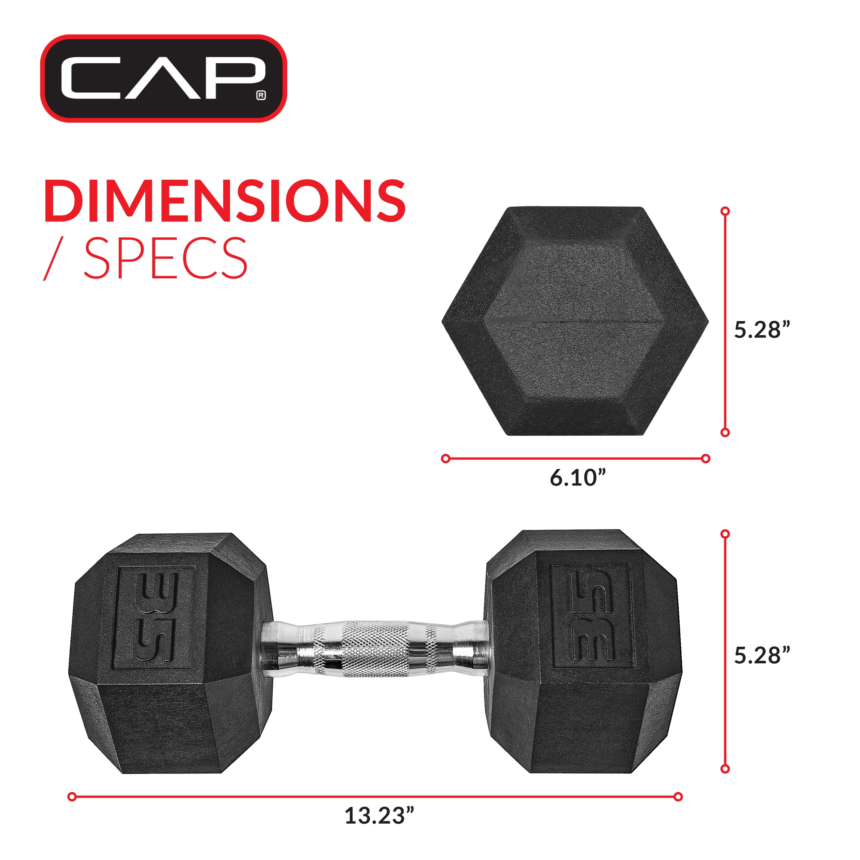 (2 pack) CAP Barbell, 35lb Coated Hex Dumbbell, Single - Image 6