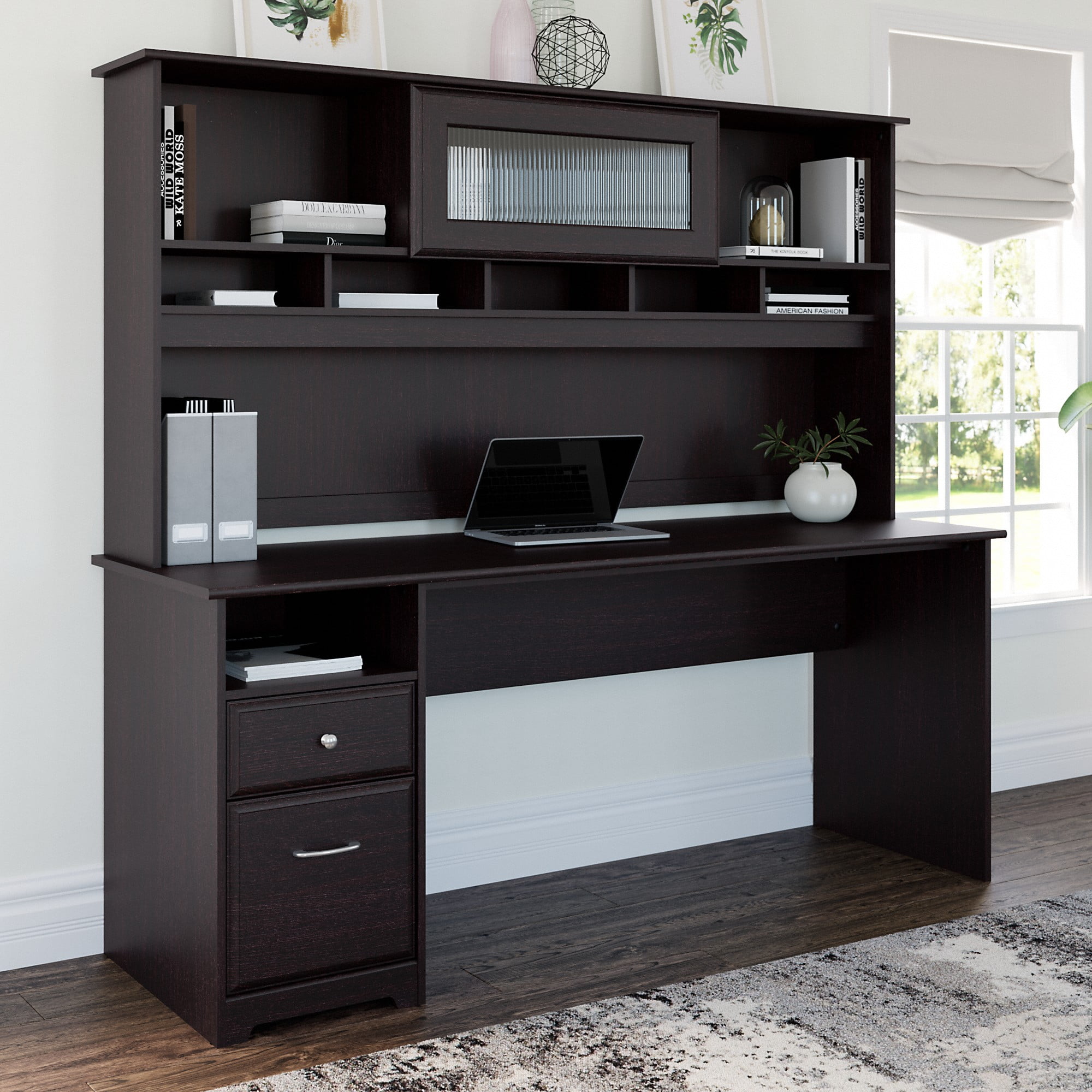 Bush Furniture Cabot 72" Computer Desk with Storage, Espresso Oak - Image 7