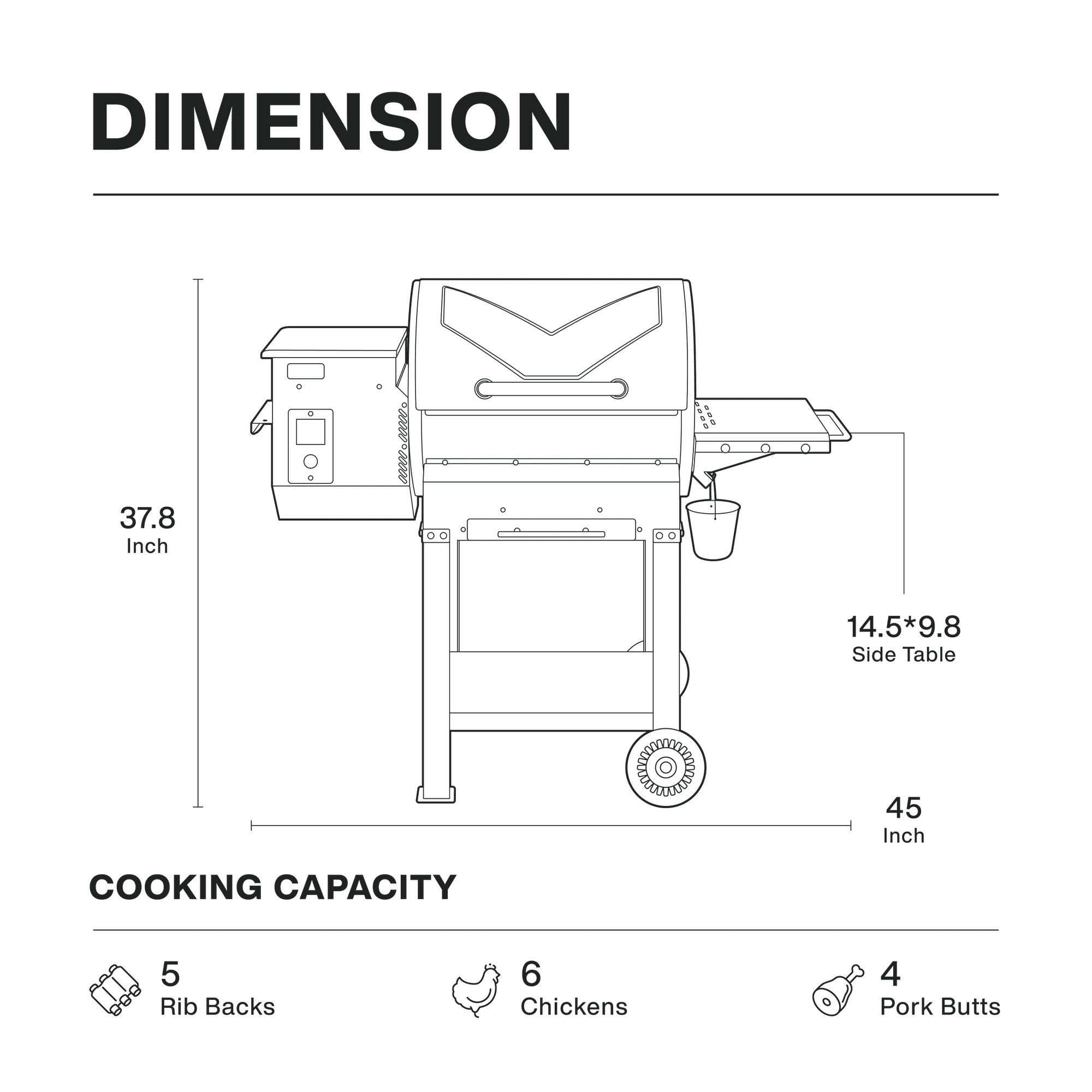 Asmoke AS550 Wood Pellet Grill Smoker 515 sq. in. Bronze - Image 5