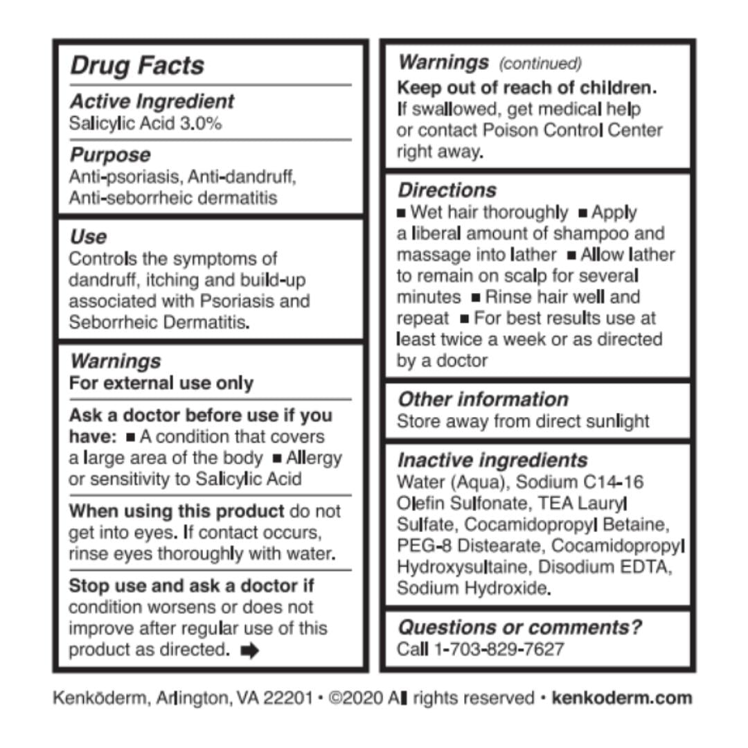 Kenkoderm Psoriasis Therapeutic Shampoo with 3% Salicylic Acid - 4 oz | 4 Bottles | Dermatologist Developed | Fragrance + Color Free - Image 6