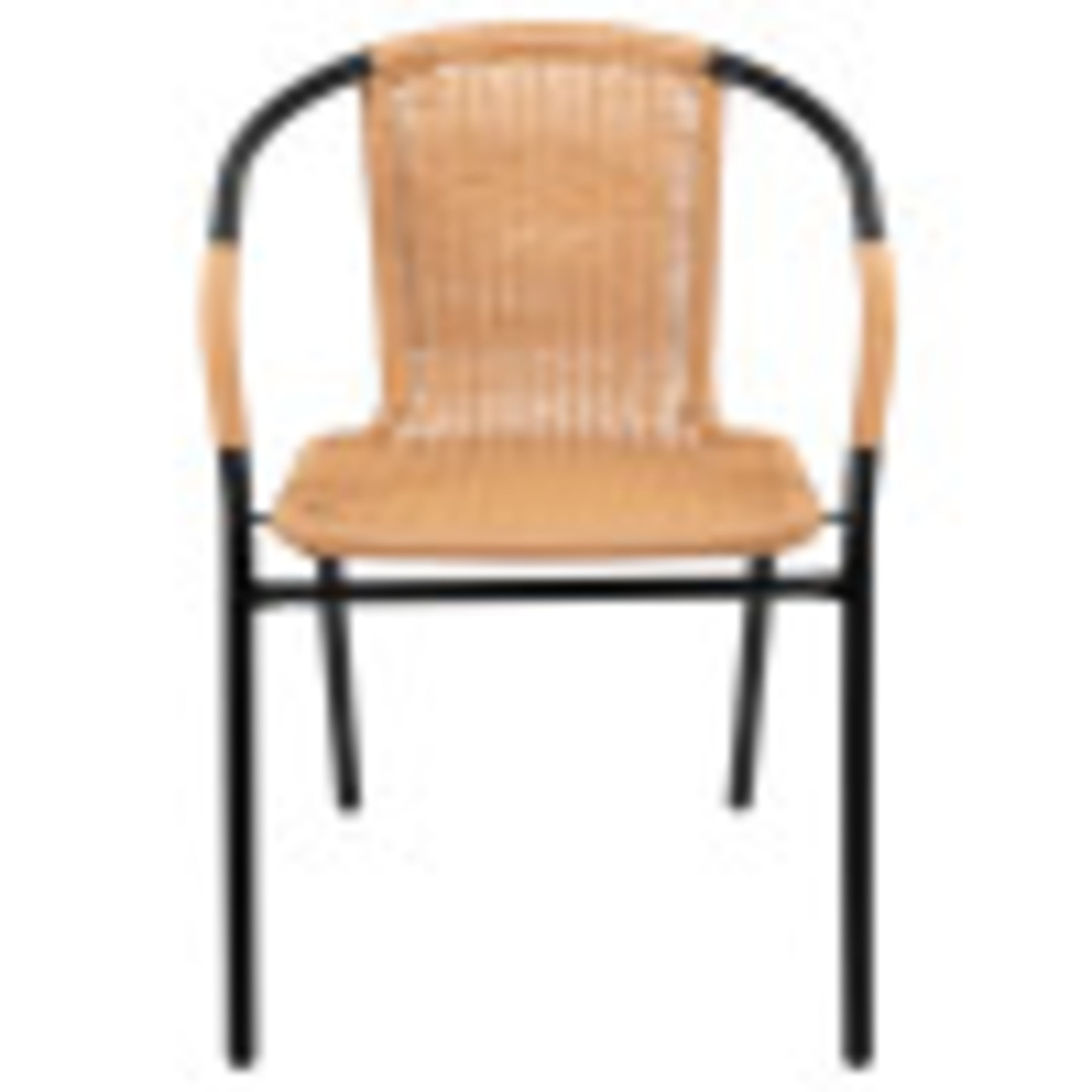 Flash Furniture Lila 4 Pack Beige Rattan Indoor-Outdoor Restaurant Stack Chair - Image 7