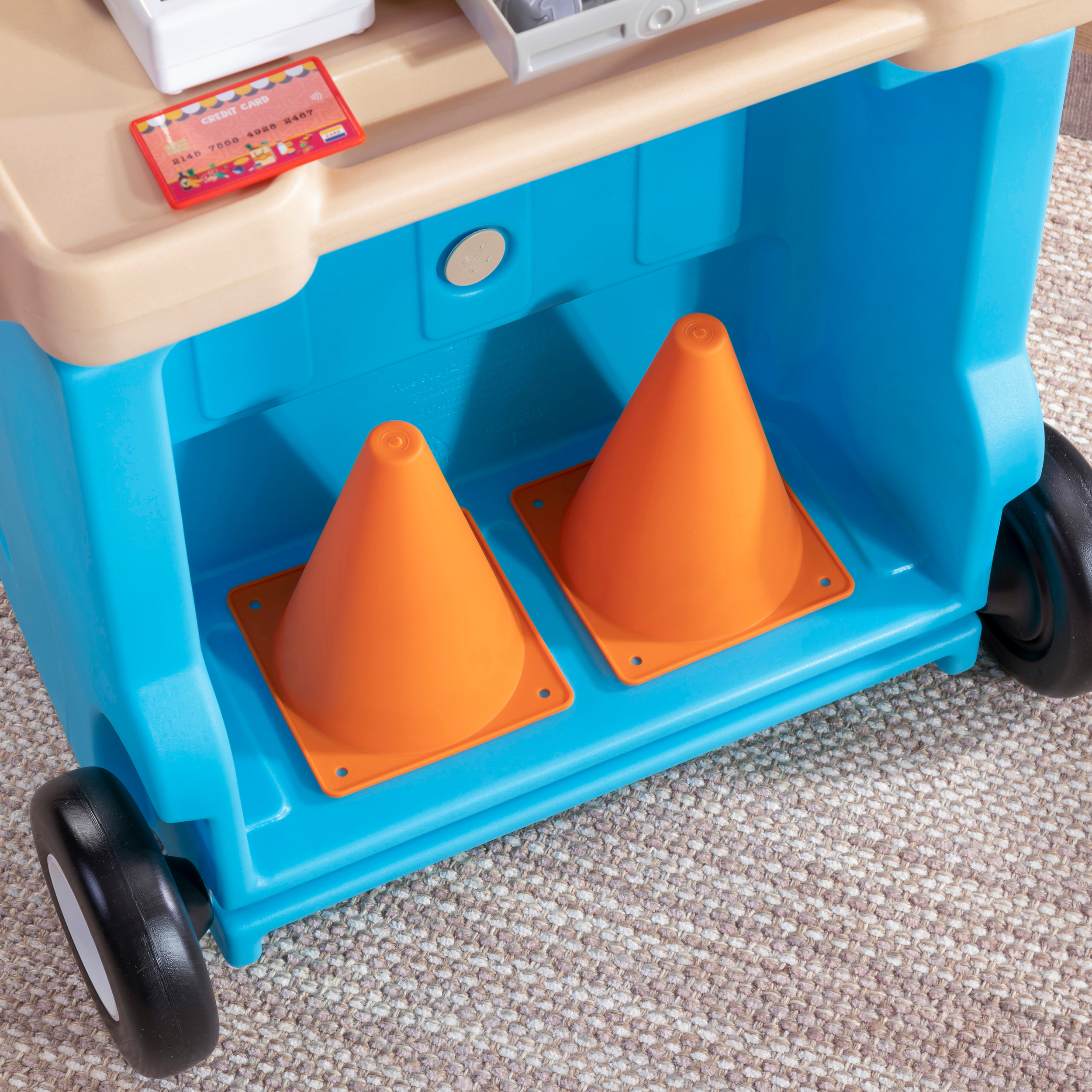 Step2 Stop & Go Market Blue Outdoor Playhouse and Kids Playset with Umbrella - Image 7