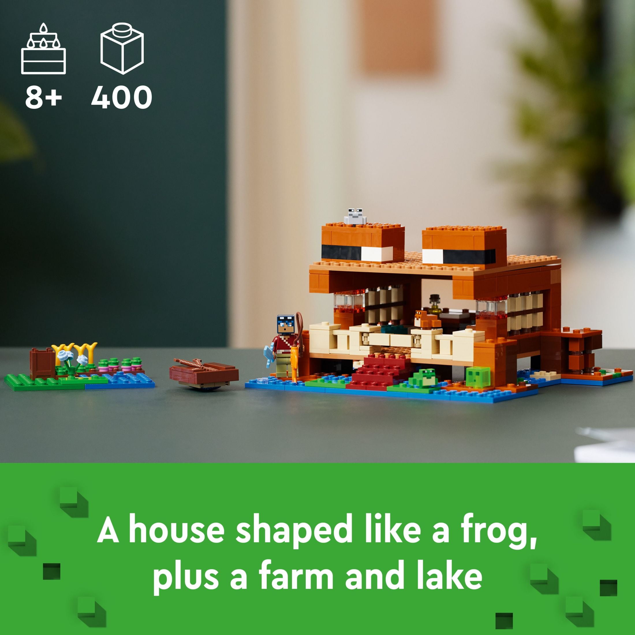 LEGO Minecraft The Frog House Building Toy for Kids, Minecraft Toy featuring Animals, a Toy Boat and Minecraft Mob Figures, Gaming Gift for Girls and Boys Ages 8 and Up, 21256 - Image 7
