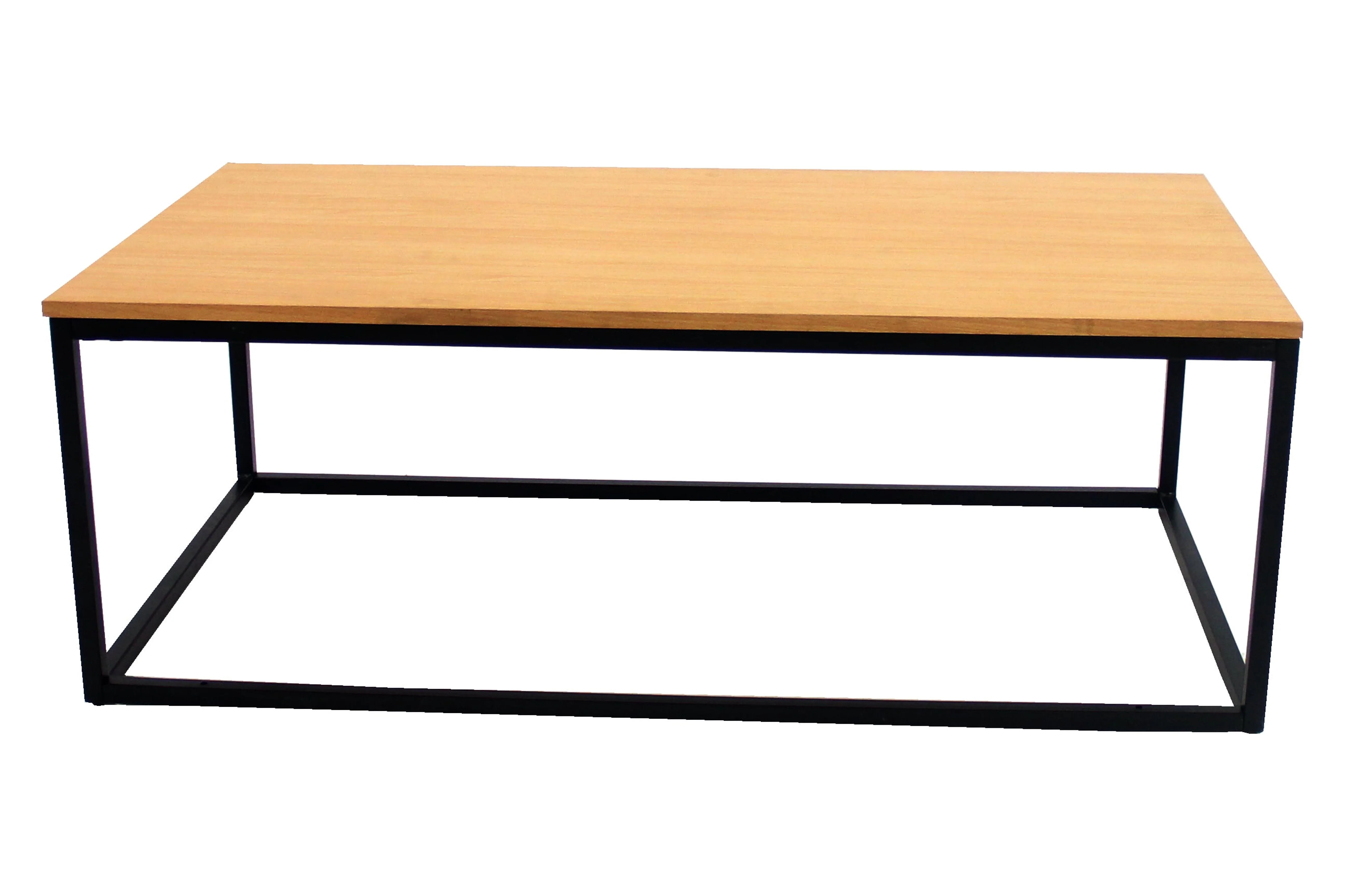 Uspridefurniture Industrial Wood and Metal Rectangle Coffee Table, Natural - Image 3