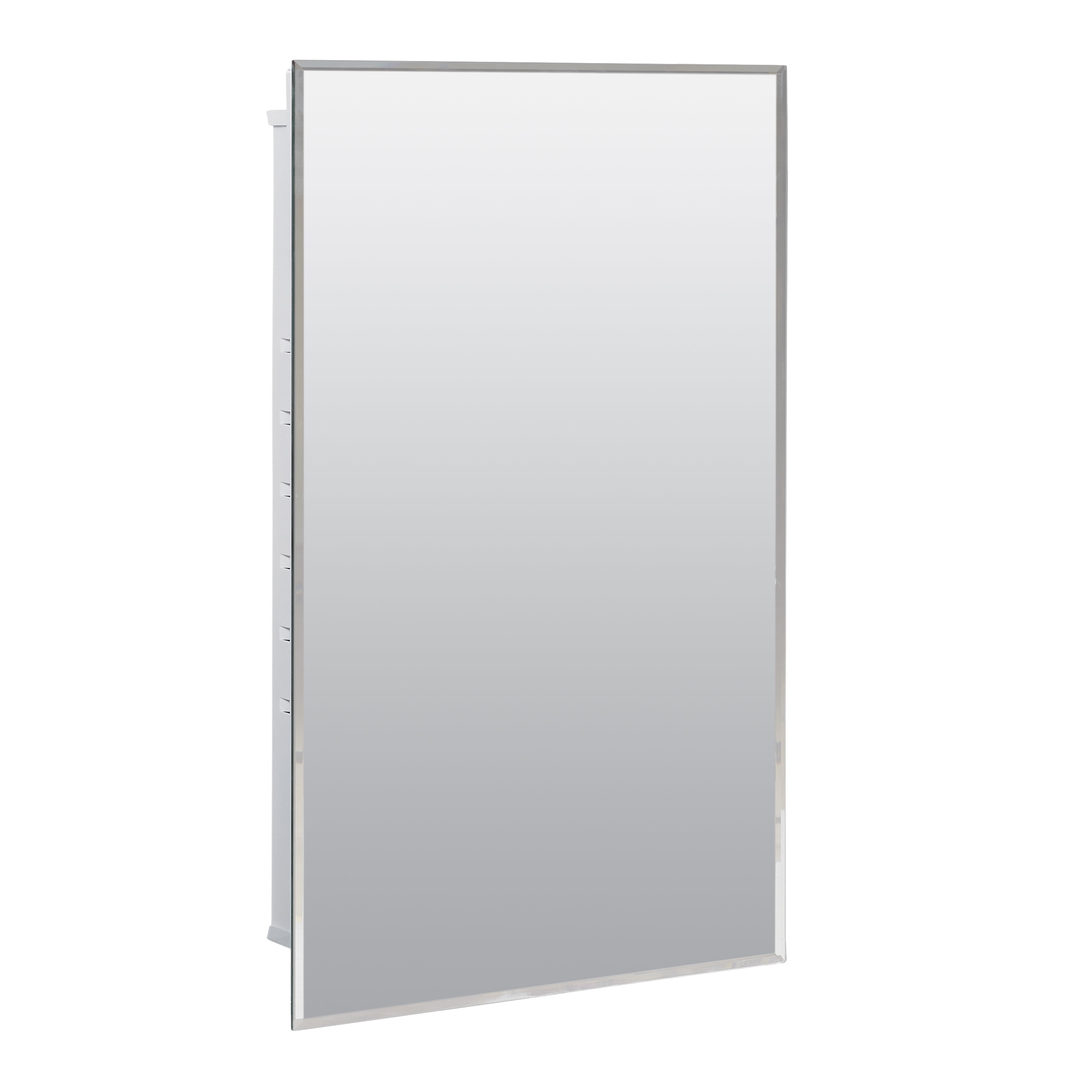 Zenna Home Frameless Mirror Rectangle Steel Medicine Cabinet, 16" x 26", Recessed or Surface-Mount - Image 4