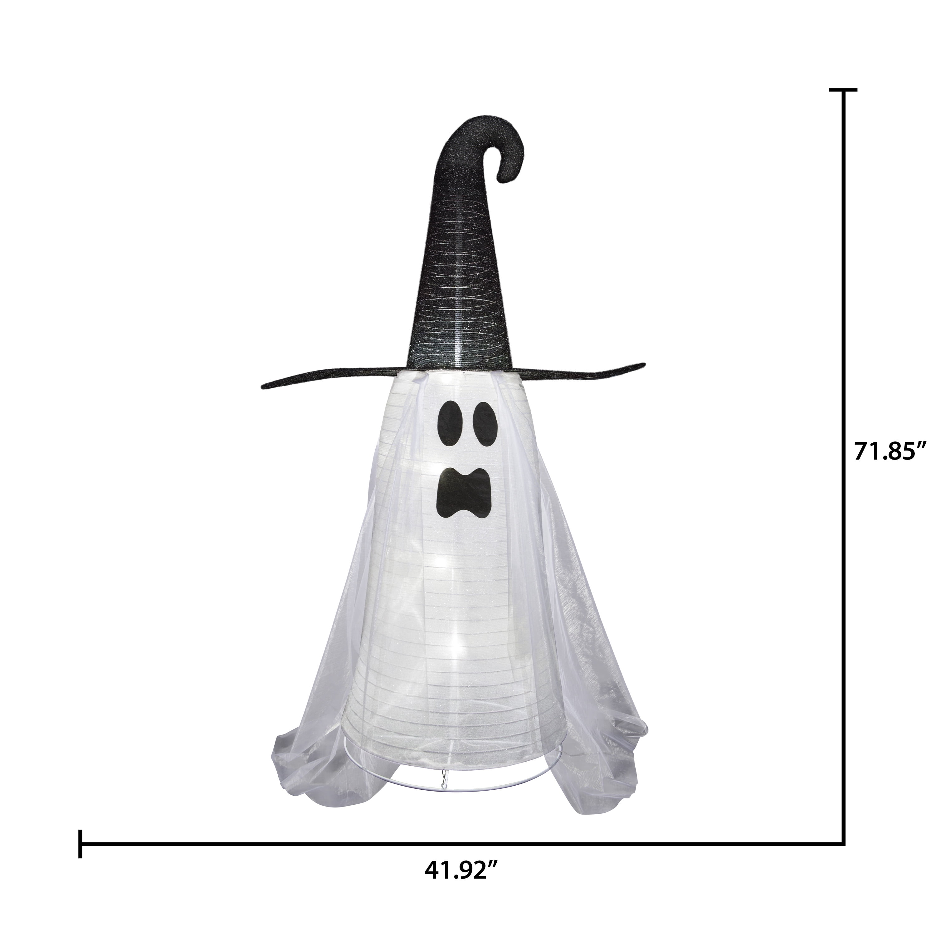 Halloween Outdoor Decor Ghost w/Hat Spooky Moods 41.93 in L x 71.85 in H x 26.97 in W 8.64 lb - Image 4