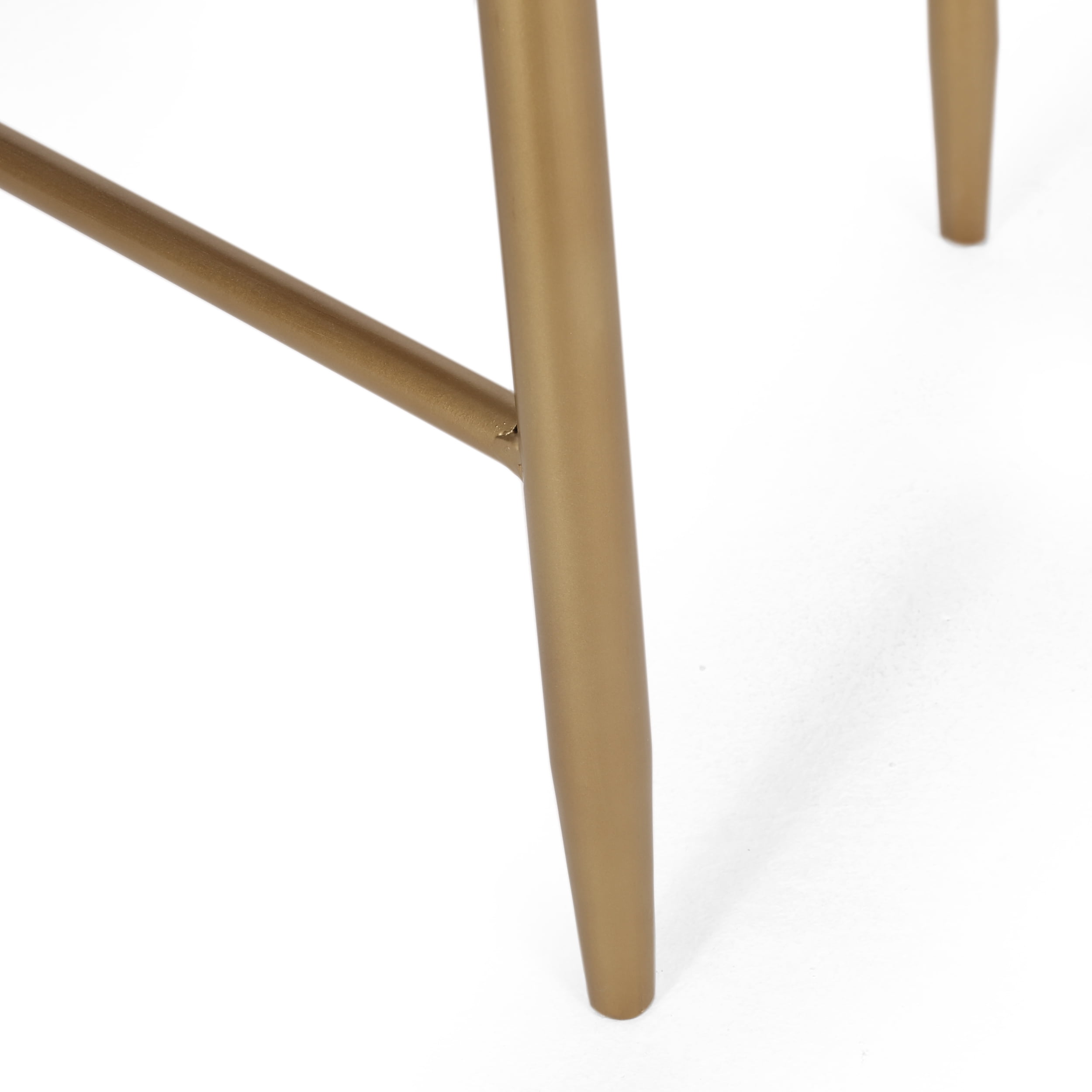 Noble House Pilster Glam Wood and Wicker Console Table, Walnut, Natural, and Antique Gold - Image 9