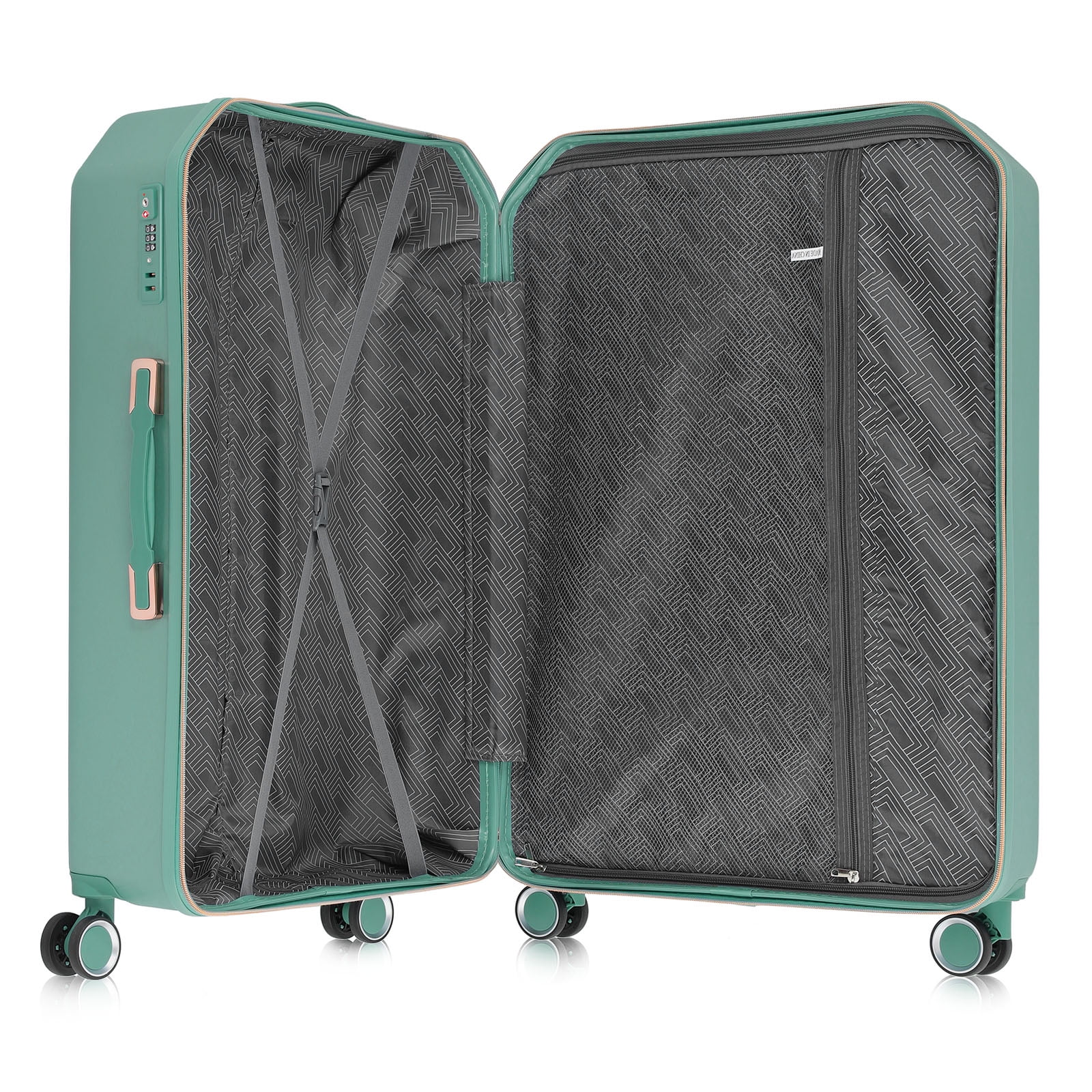 Luggage 3-Pieces Set PC+ABS Durable Suitcase Sets Rose Gold 20"24"28" - Image 4