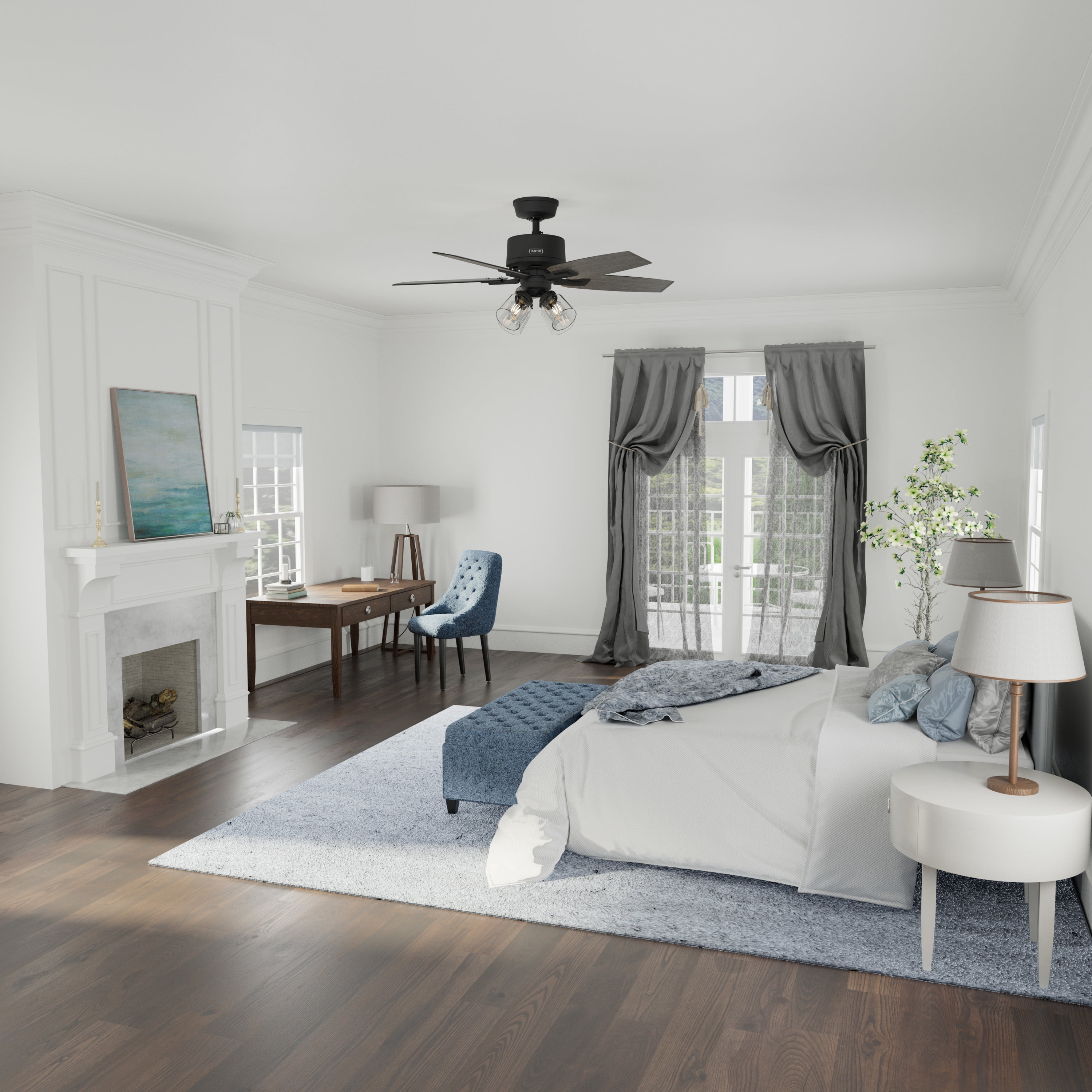 52425-Hunter Fans-Gatlinburg - 5 Blade Ceiling Fan with Light Kit-19.02 Inches Tall and 44 Inches Wide-Matte Black Finish - Image 6