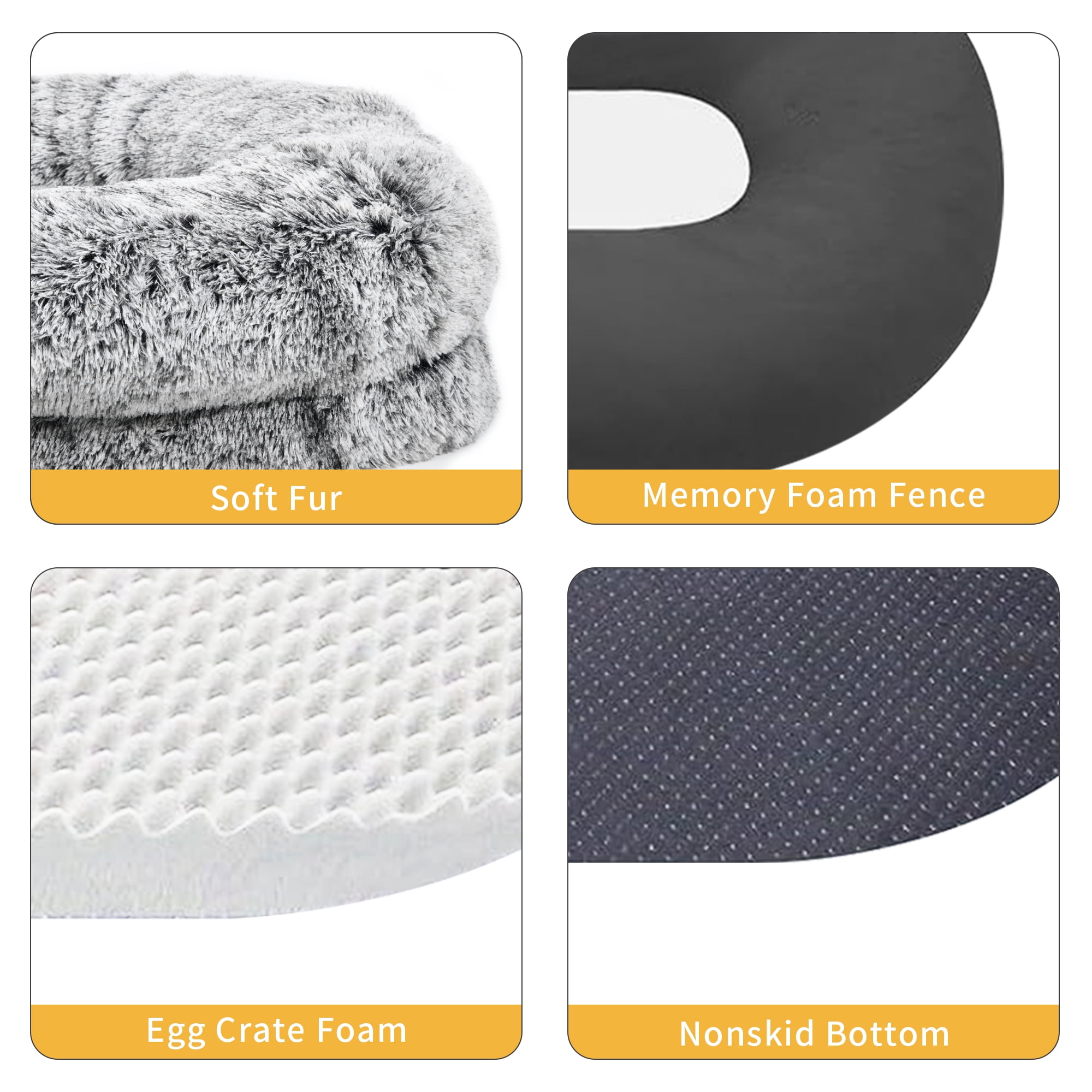 Dextrus Human Dog Bed, Oversized Memory Foam Dog Bed, 79"x43" with Blanket and Pillow, Removable Fur Cover, Grey - Image 2