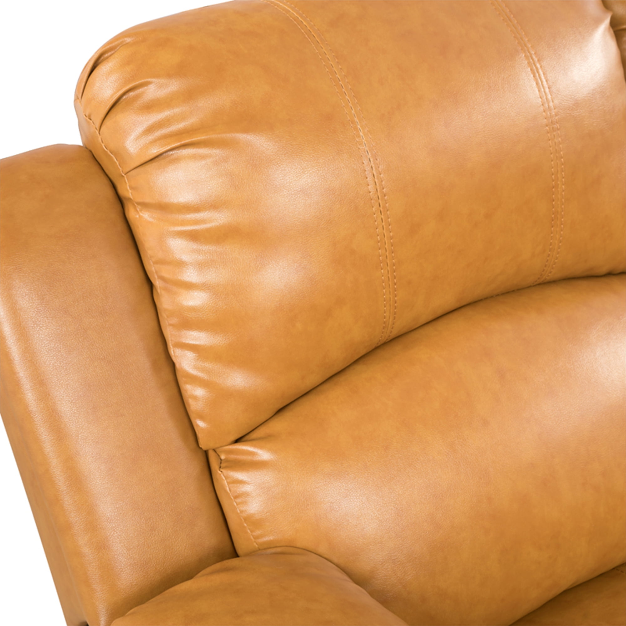 Aukfa Leather Recliner Chair, 38" Overstuffed Armchair Living Room Read Chair for Adults, Ginger - Image 6