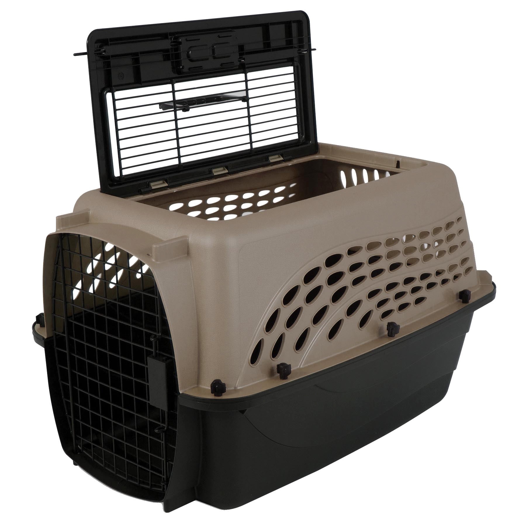 Petmate Two Door Top Load Plastic Travel Dog Kennel Pet Carrier for Dogs and Cats, Medium 24" for Pets Up To 15 lb, Pearl Tan - Image 3