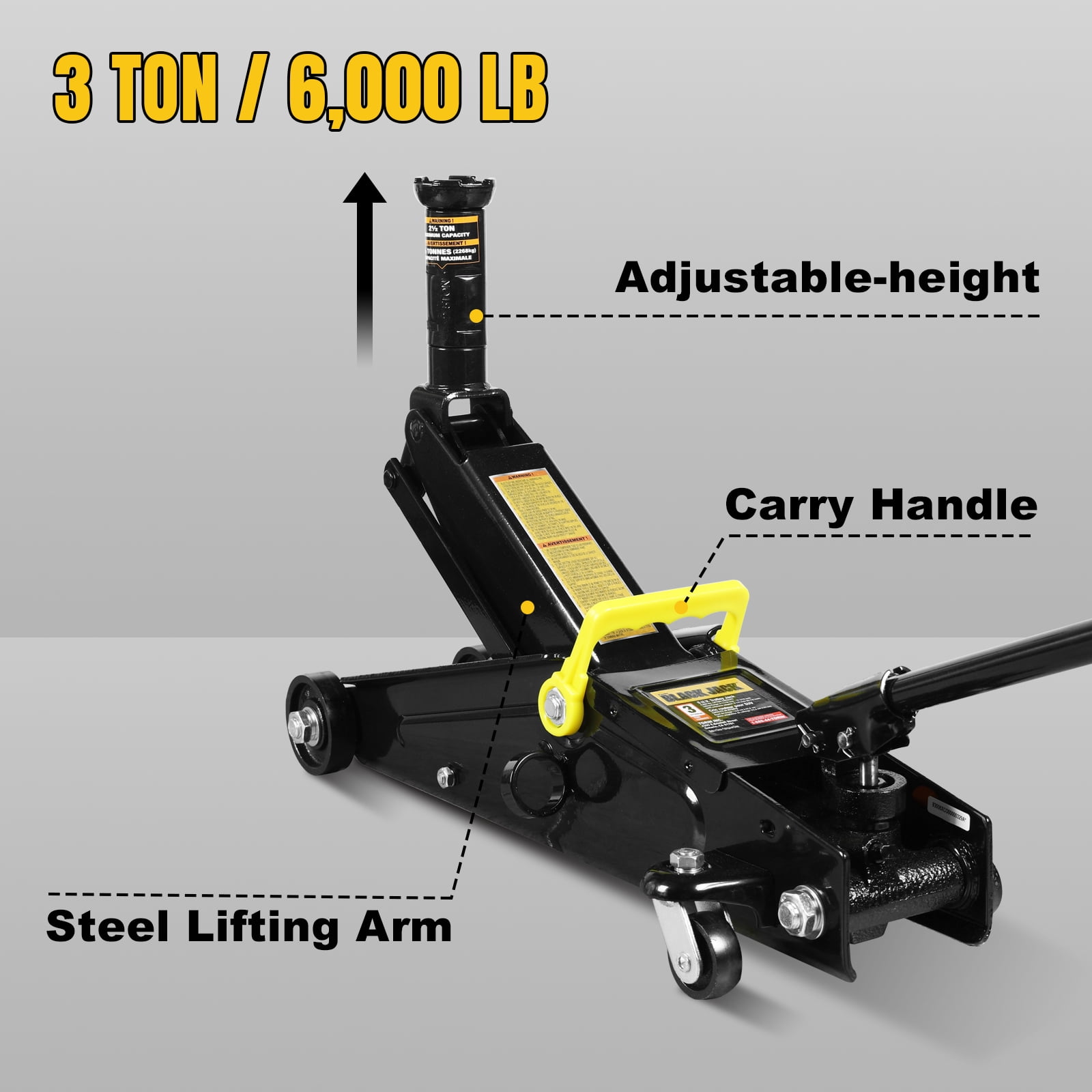 Torin BlackJack DT83006W 3 Ton Hydraulic Trolley Jack - Image 2