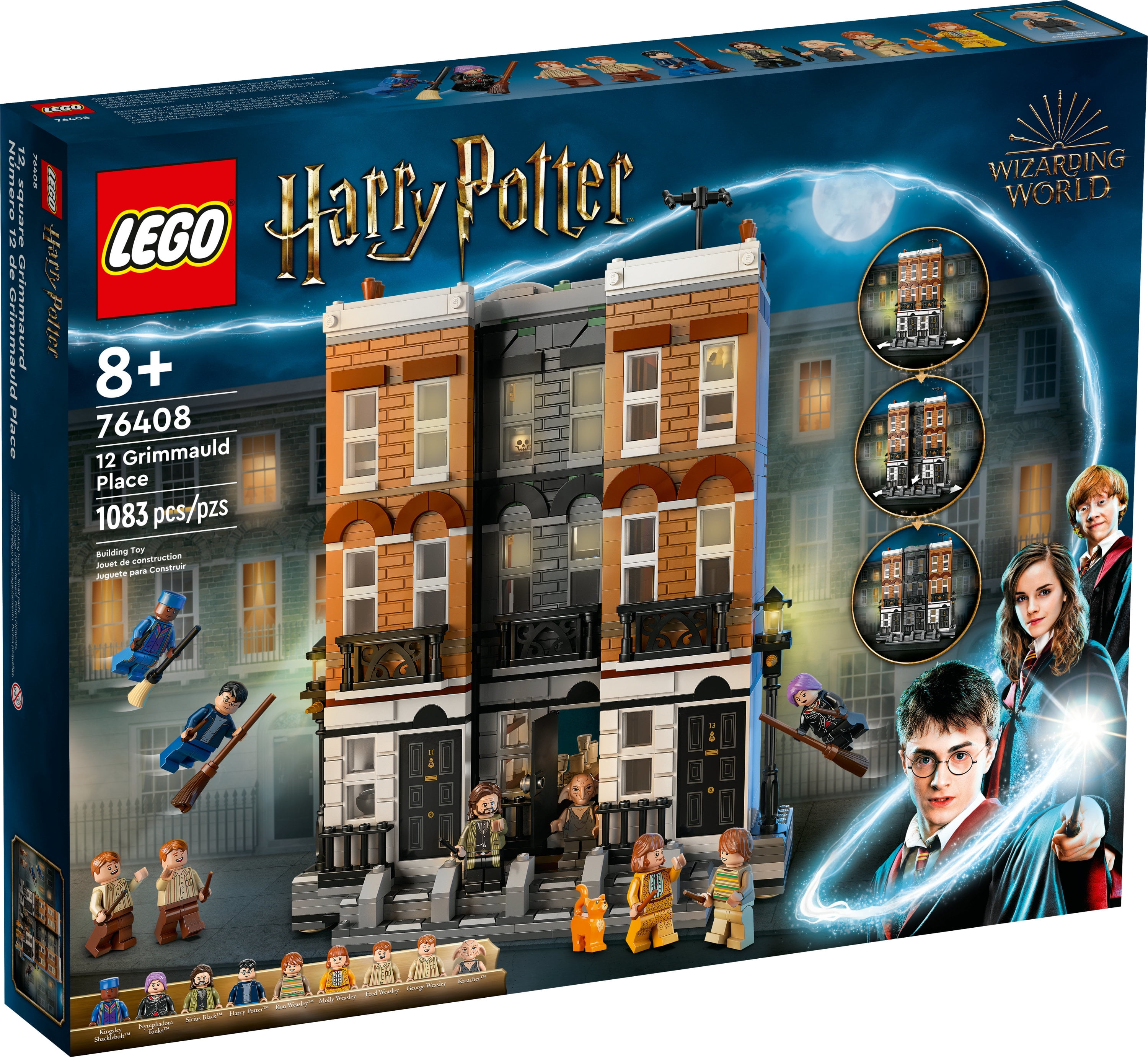 LEGO Harry Potter 12 Grimmauld Place 76408, Headquarters of the Order of the Phoenix Magic Set, Transforming House Model Building with 9 Minifigures including Sirius Black, Kreacher, and the Weasleys - Image 4