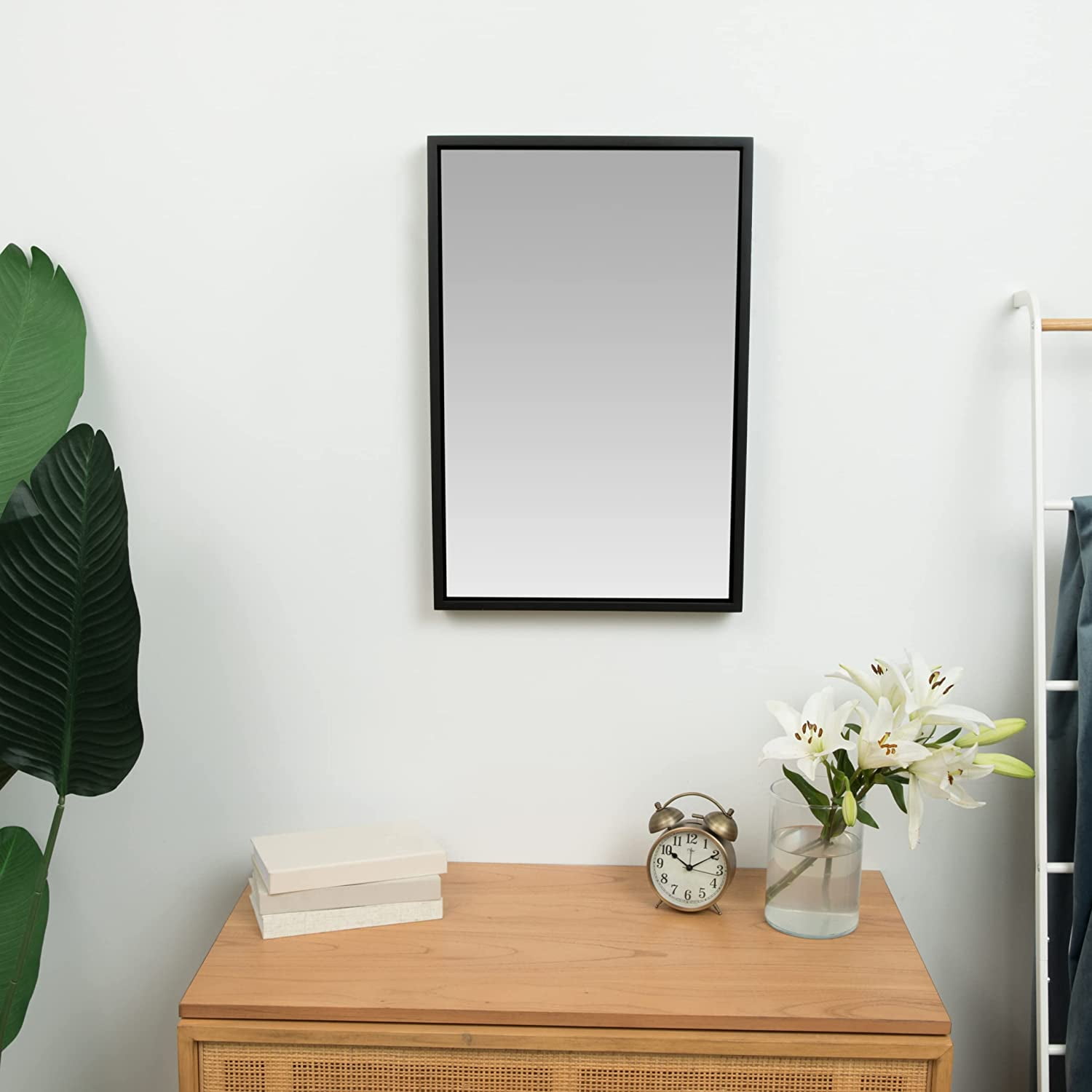Hamilton Hills Clean Large Modern Black Frame Wall Mirror Contemporary Premium - Image 5
