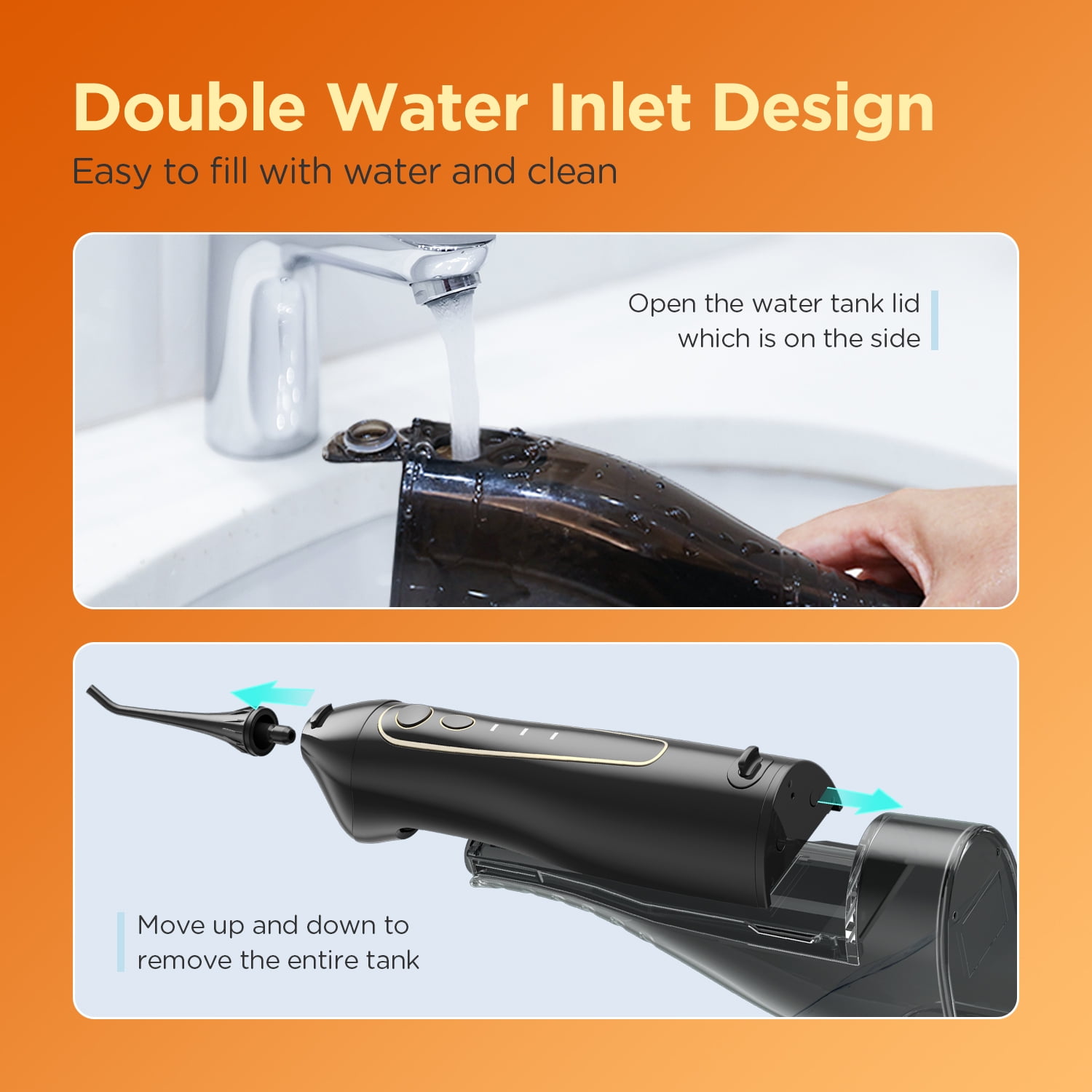 Fairywill Electric Toothbrush Water Flosser Combo, 47000/min Sonic Toothbrush with 5 Modes and 300ml Oral Irrigator,4 Brush Heads & 4 Jet Tips Included, Black - Image 10