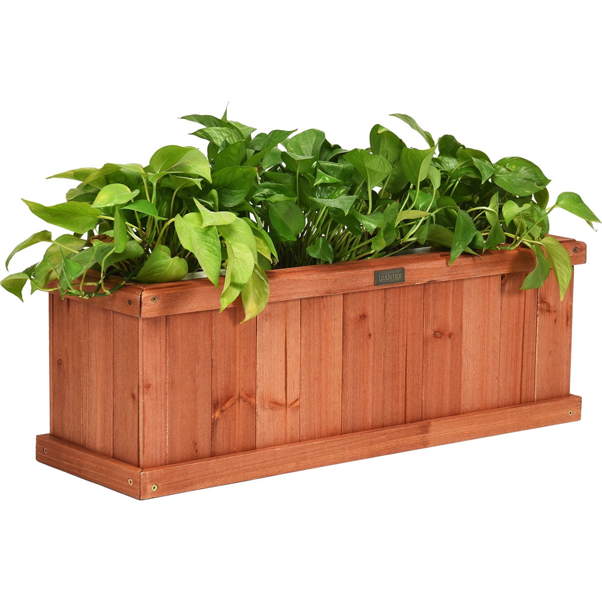 Costway 28 Inch Wooden Flower Planter Box Garden Yard Decorative Window Box Rectangular - Image 7