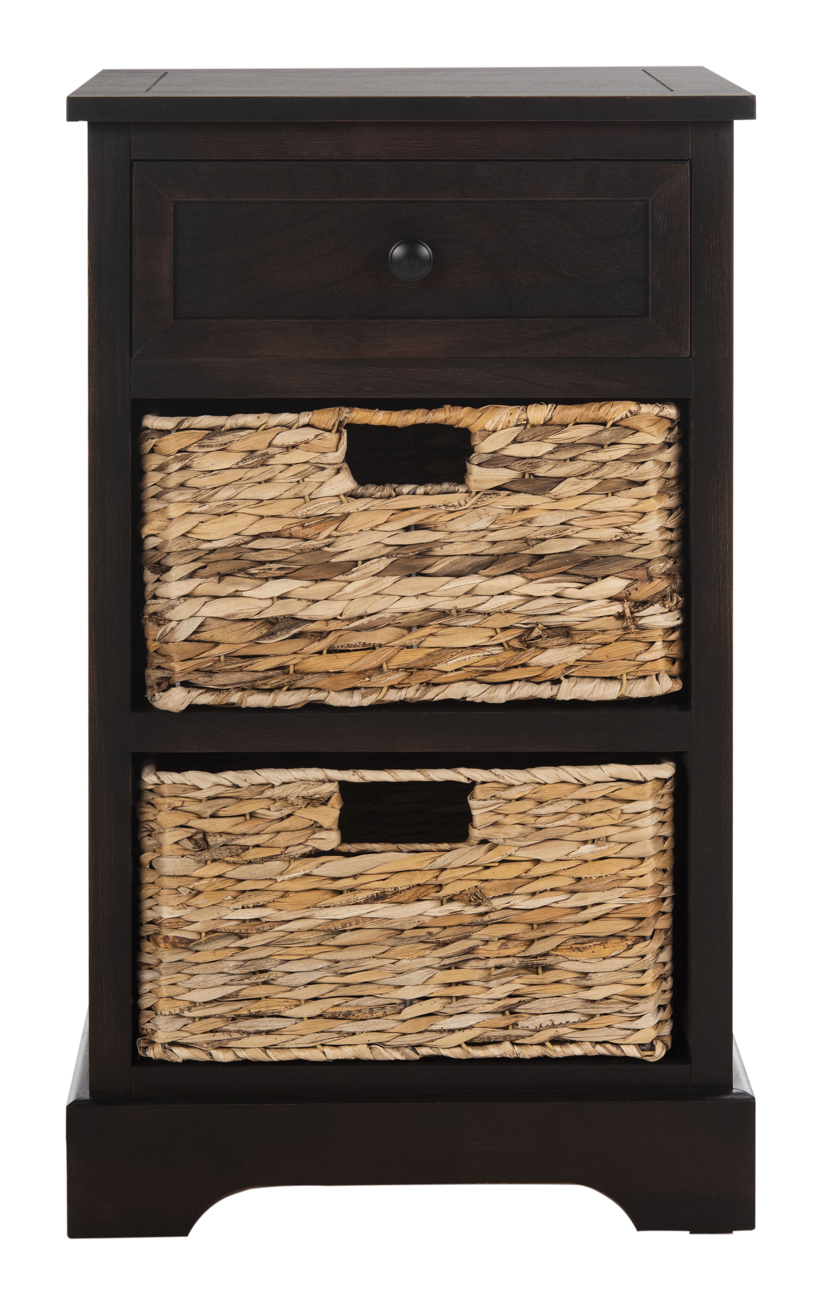 SAFAVIEH Carrie 1 Drawer Storage Side Table with 2 Baskets, Brown - Image 11