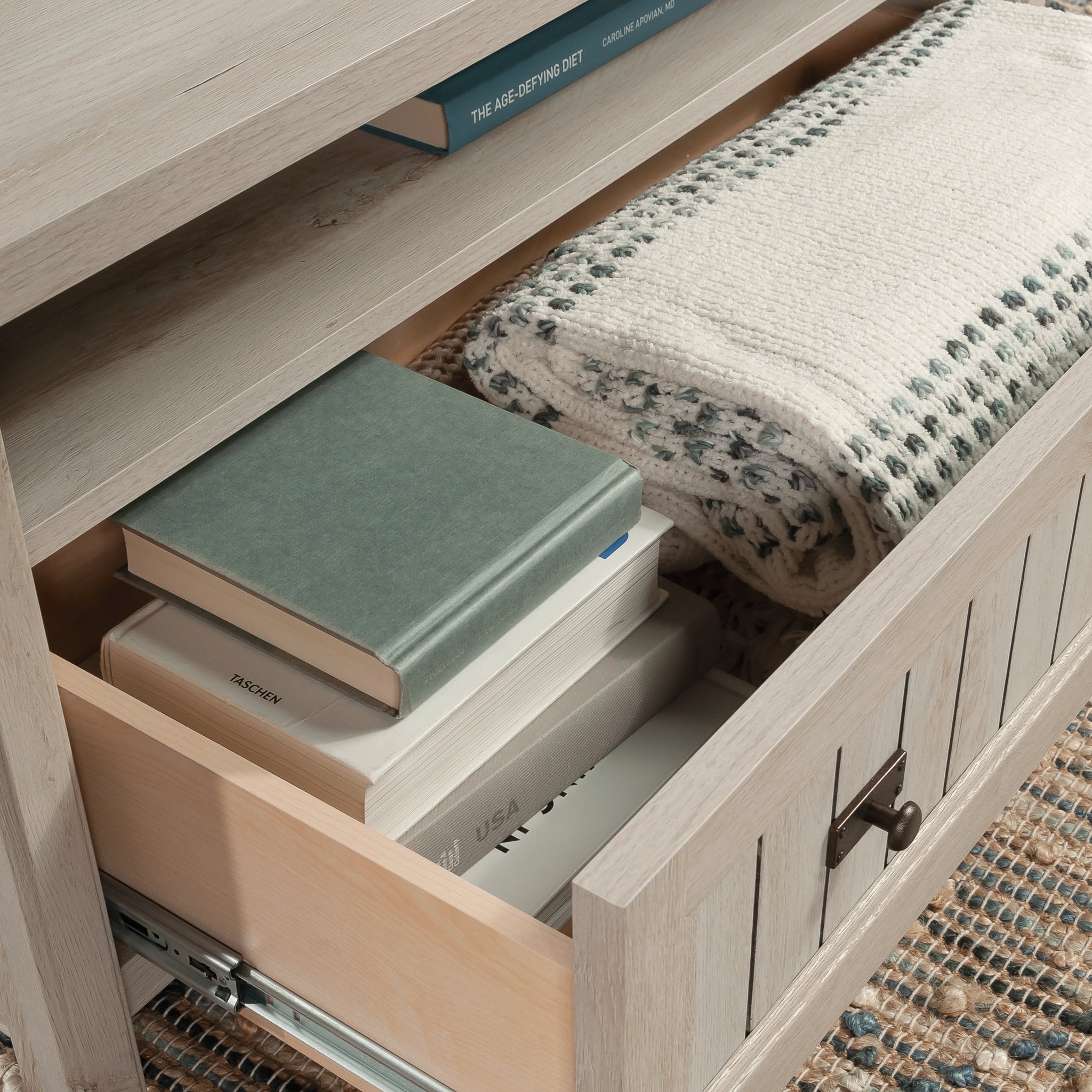 Sauder Costa Lift-Top Coffee Table, Chalked Chestnut Finish - Image 9