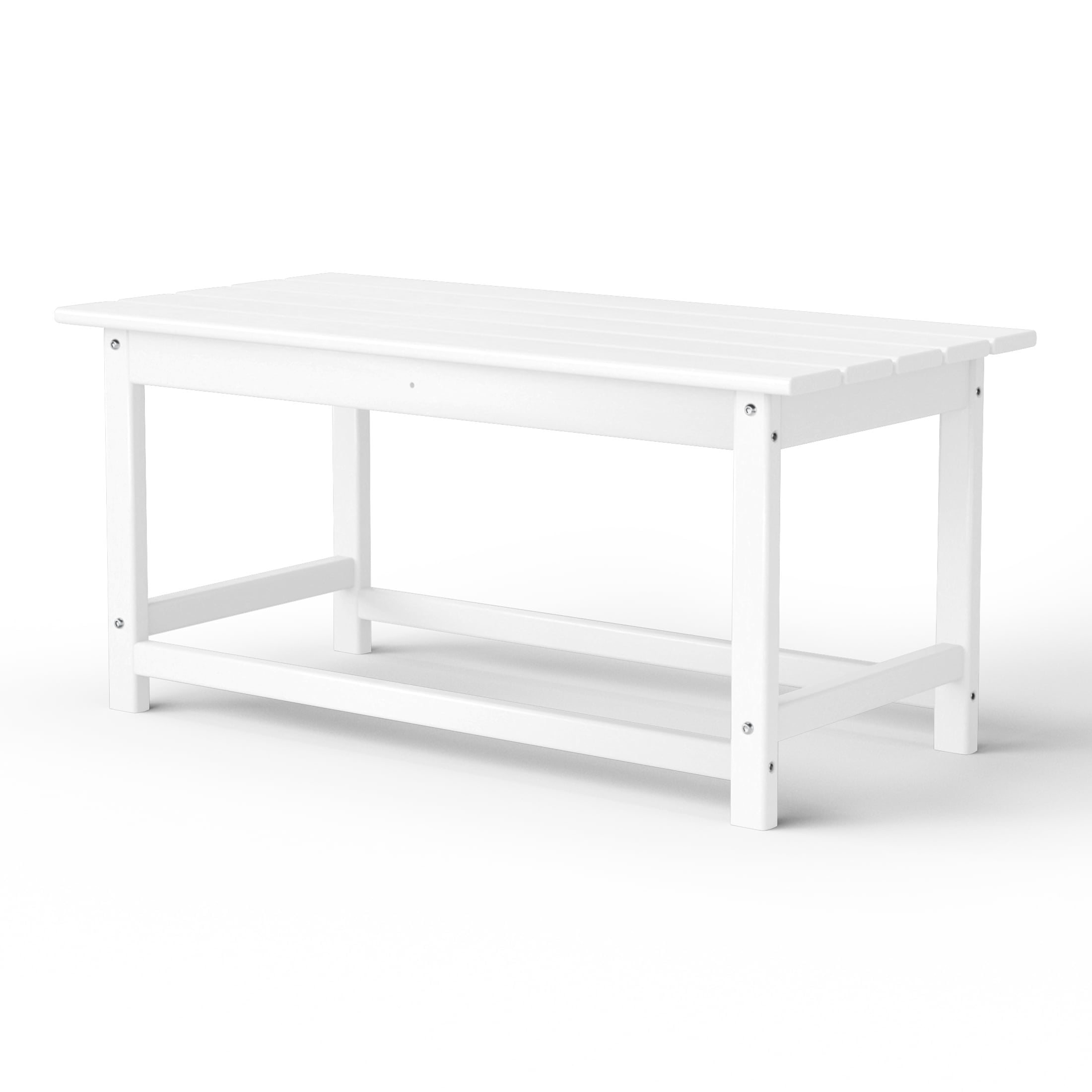 Westin Outdoor 35" Inch Adirondack Coffee Table for Patio Backyard UV Weather Resistant HDPE Plastic, White - Image 2