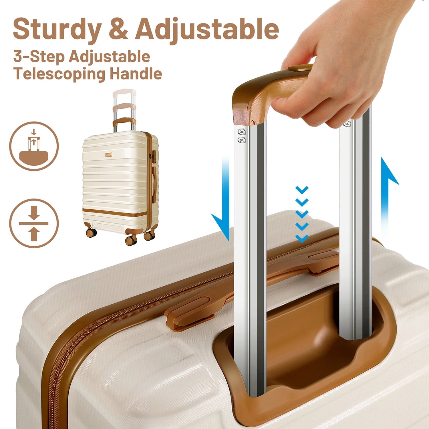 Musment Luggage Sets and Travel Duffel Bag Set of 5, ABS Hardshell Hardside Checked Luggage with TSA Lock and Double Spinner Wheels Suitcase - Image 11