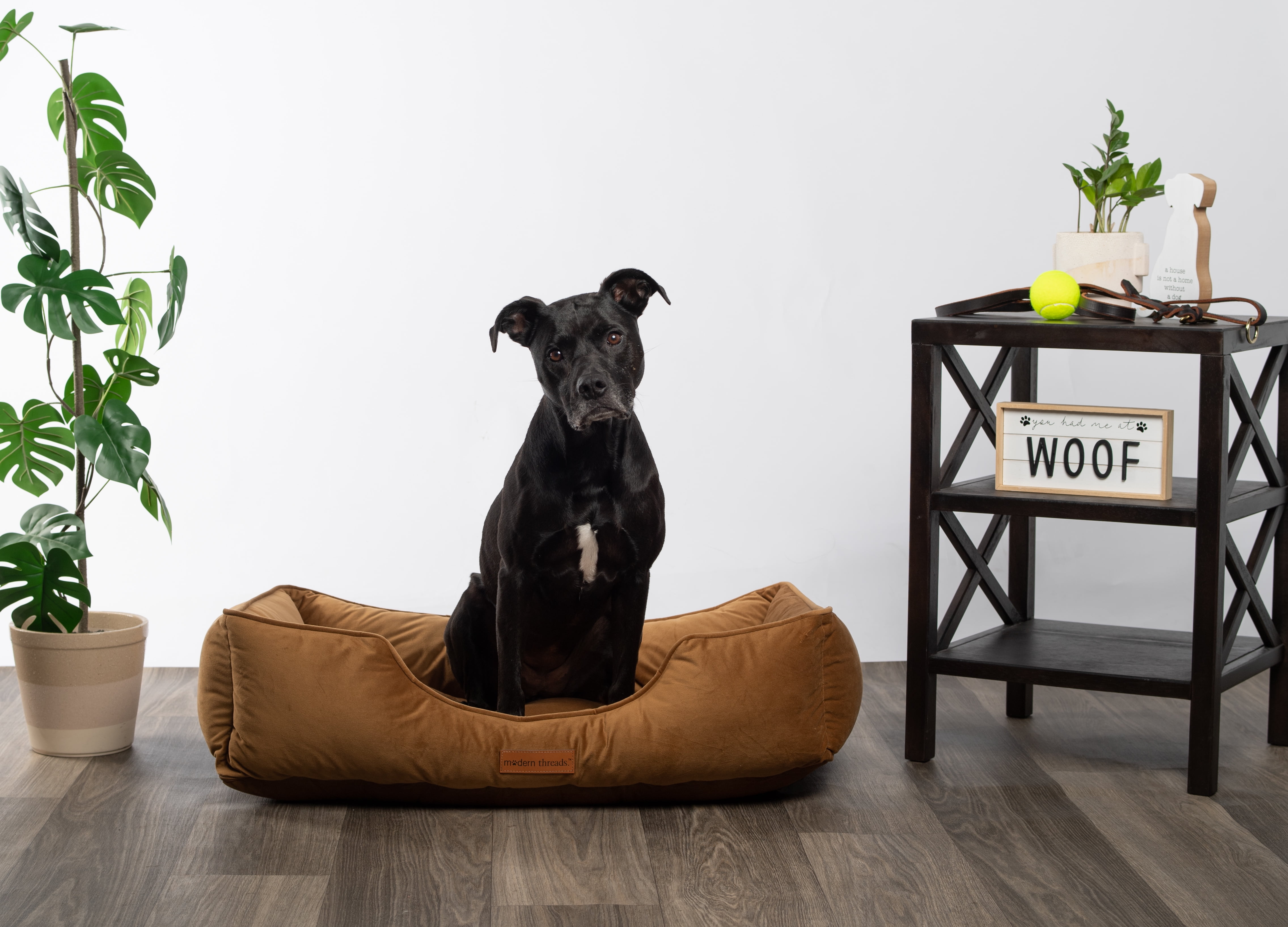 Modern Threads Large Luxury Velvet Tufted-Style Dog Bed, Caramel - Image 4