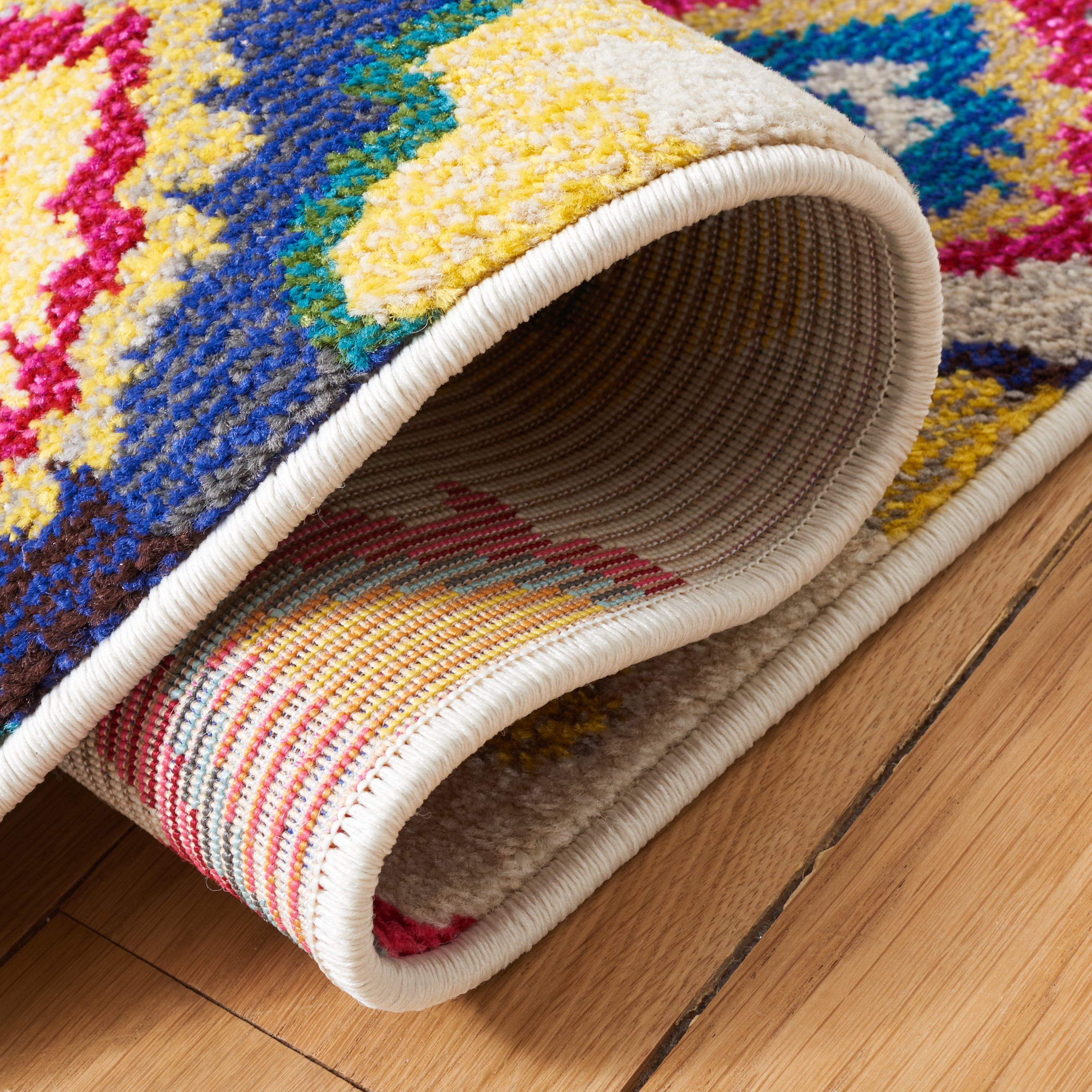 SAFAVIEH Monaco Darwin Abstract Area Rug, Ivory/Multi, 4' x 5'7" - Image 6