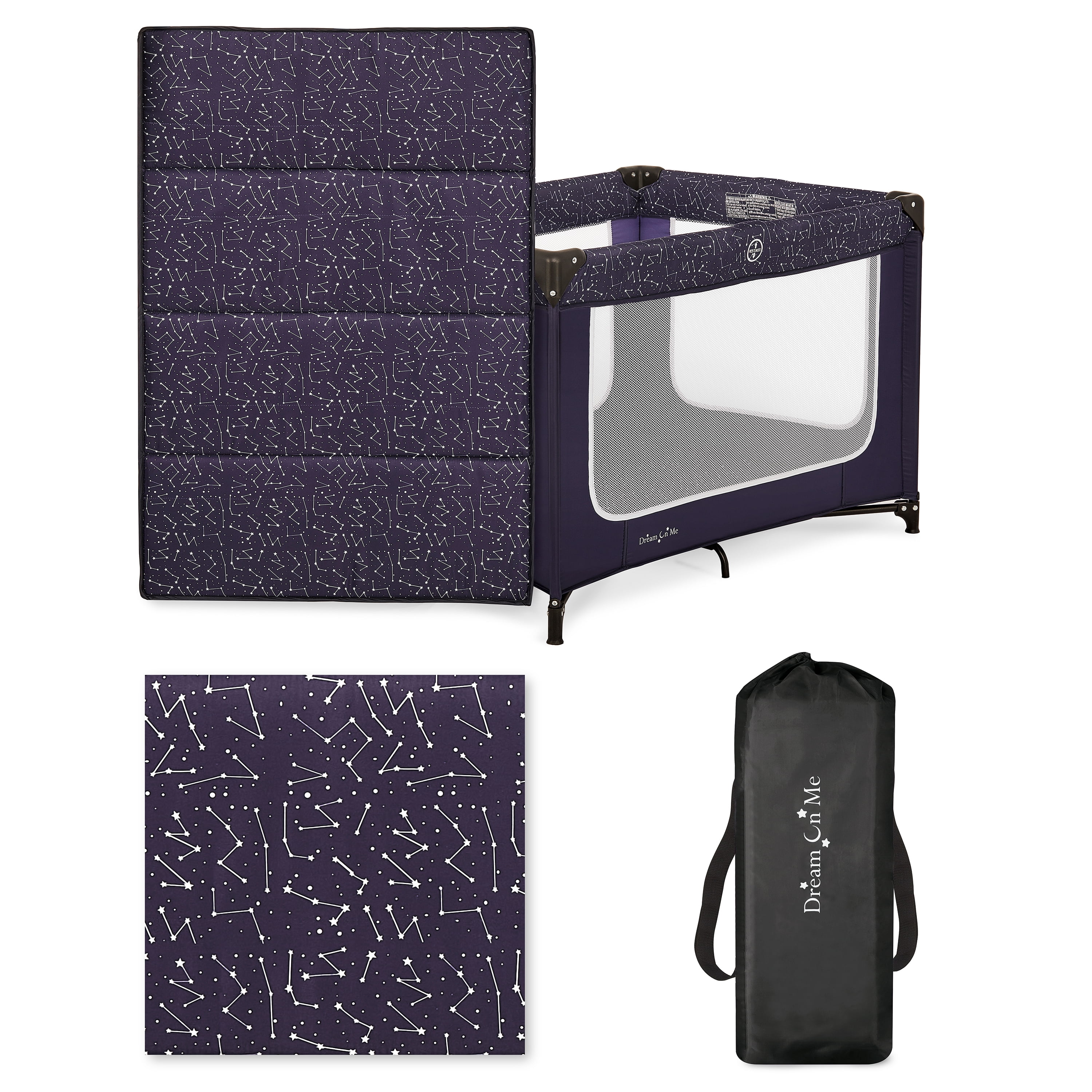 Dream On Me Emily Rose Deluxe Playard with Changing Tray and Infant Bassinet | with Canopy | Waterproof Fabric | with Changing Station | JPMA Certified | Lightweight In In Galaxy Blue - Image 20