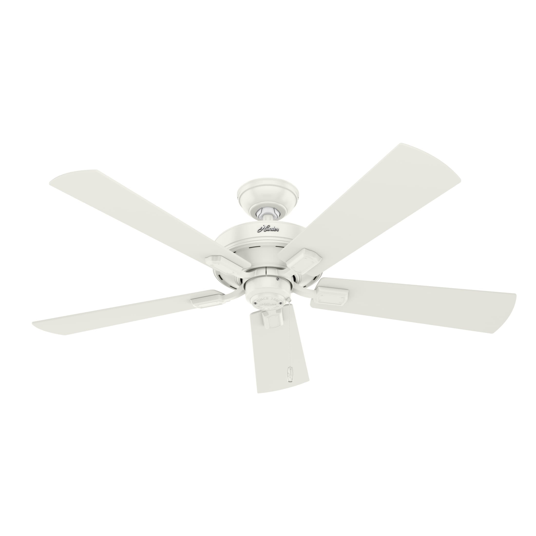 Hunter 52 inch Indoor Ceiling Fan with LED Lights and Pull Chain - White Ceiling Fan, 5 Blades, Standard Mount, For Bedroom, Living Room, or Kitchen, 3 inch Downrod - Crestfield 54204, Fresh White - Image 7