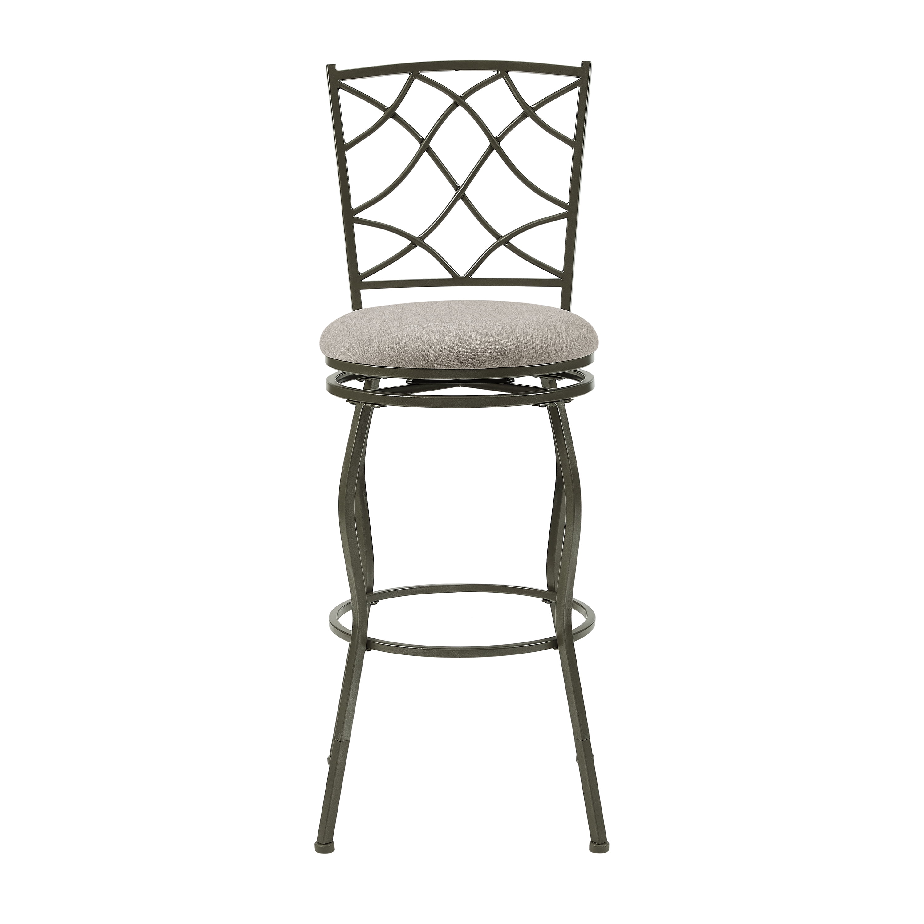 Linon Caston Adjustable Metal Swivel Bar Stool, Set of 3, Pewter - Image 3