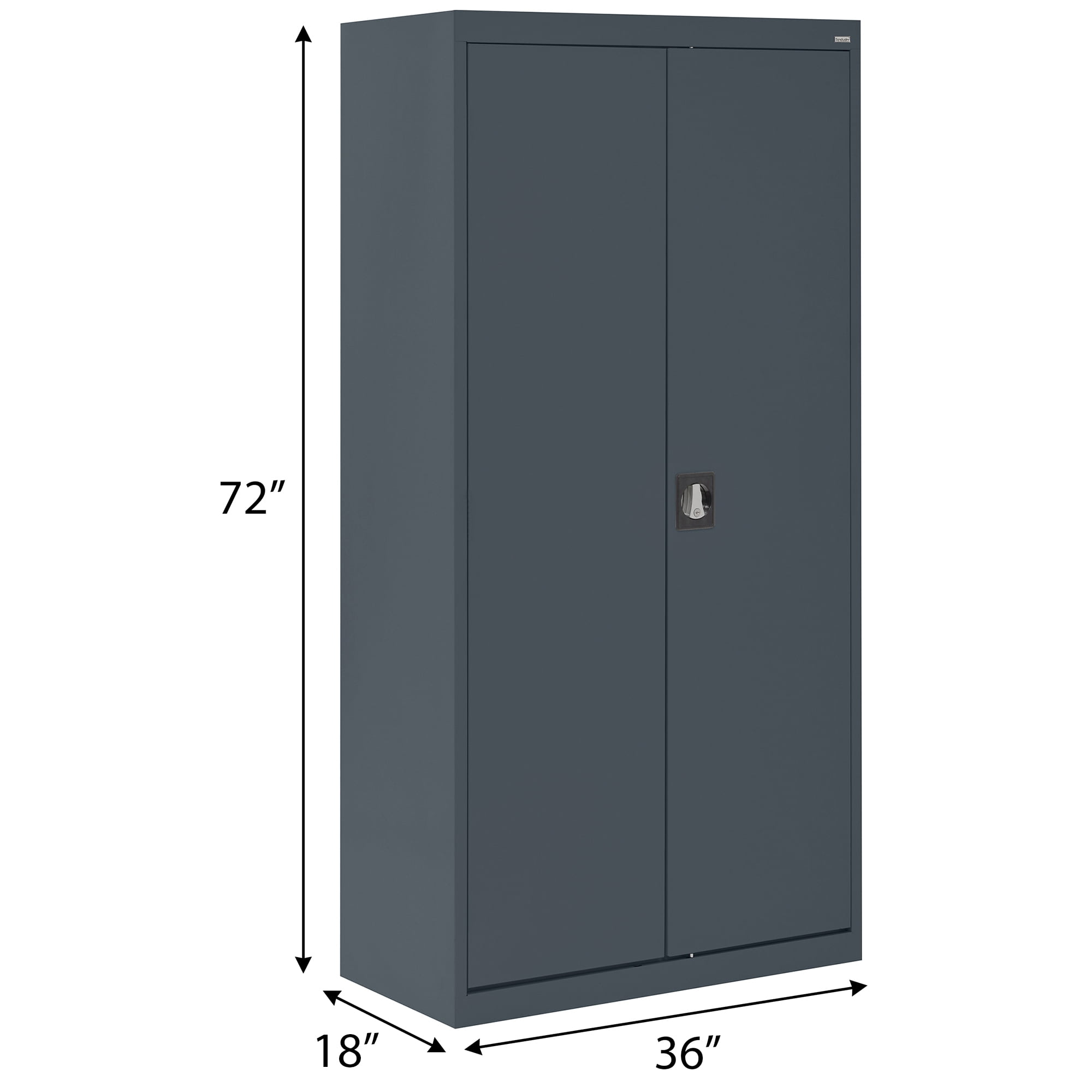 Sandusky Lee 36"W x 18"D x 72"H 5-Shelf Freestanding Steel Storage Cabinet with Recessed Handle, Charcoal Gray - Image 4