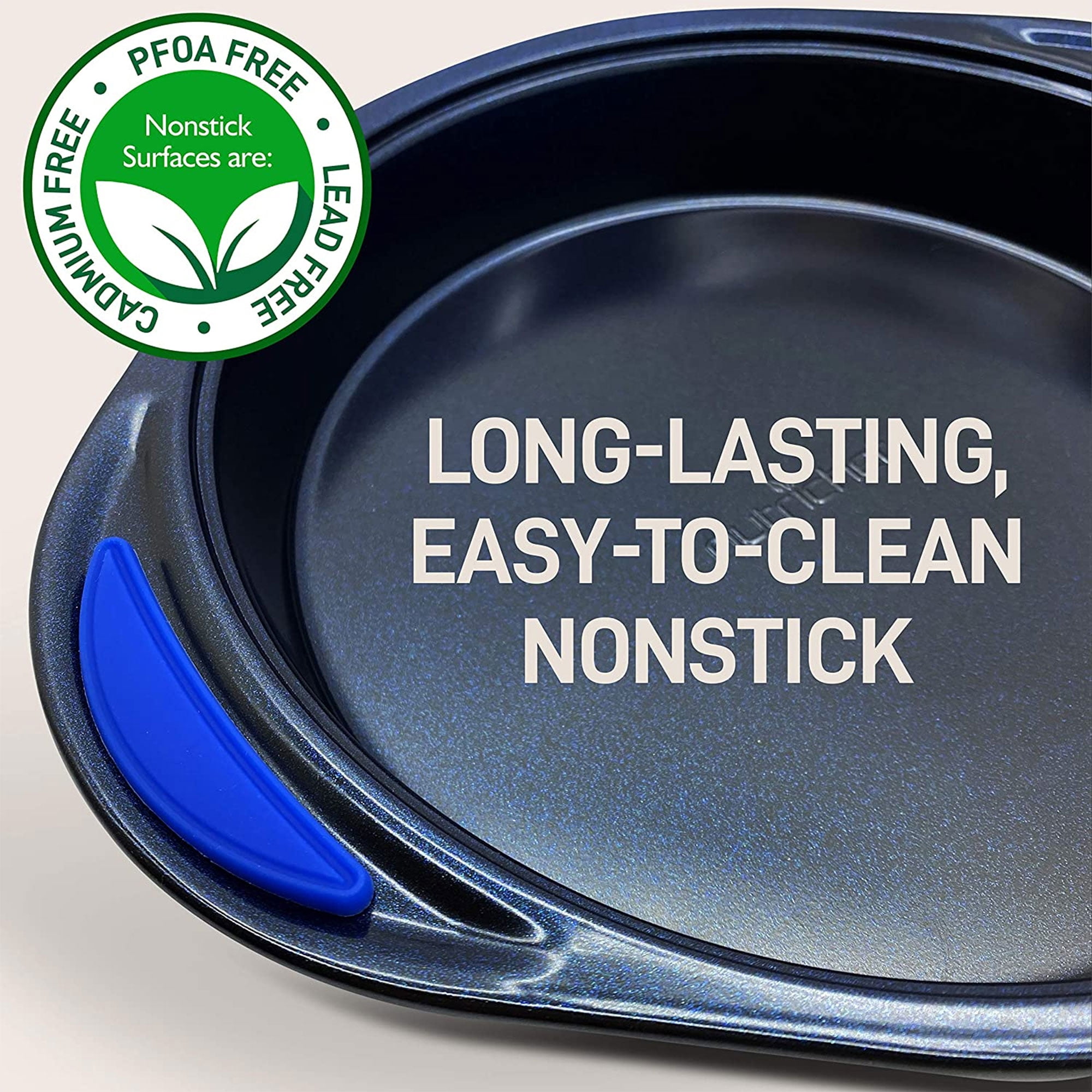 NutriChef Kitchen Oven Non Stick Blue Carbon Steel 10 Piece Bakeware Set - Image 3