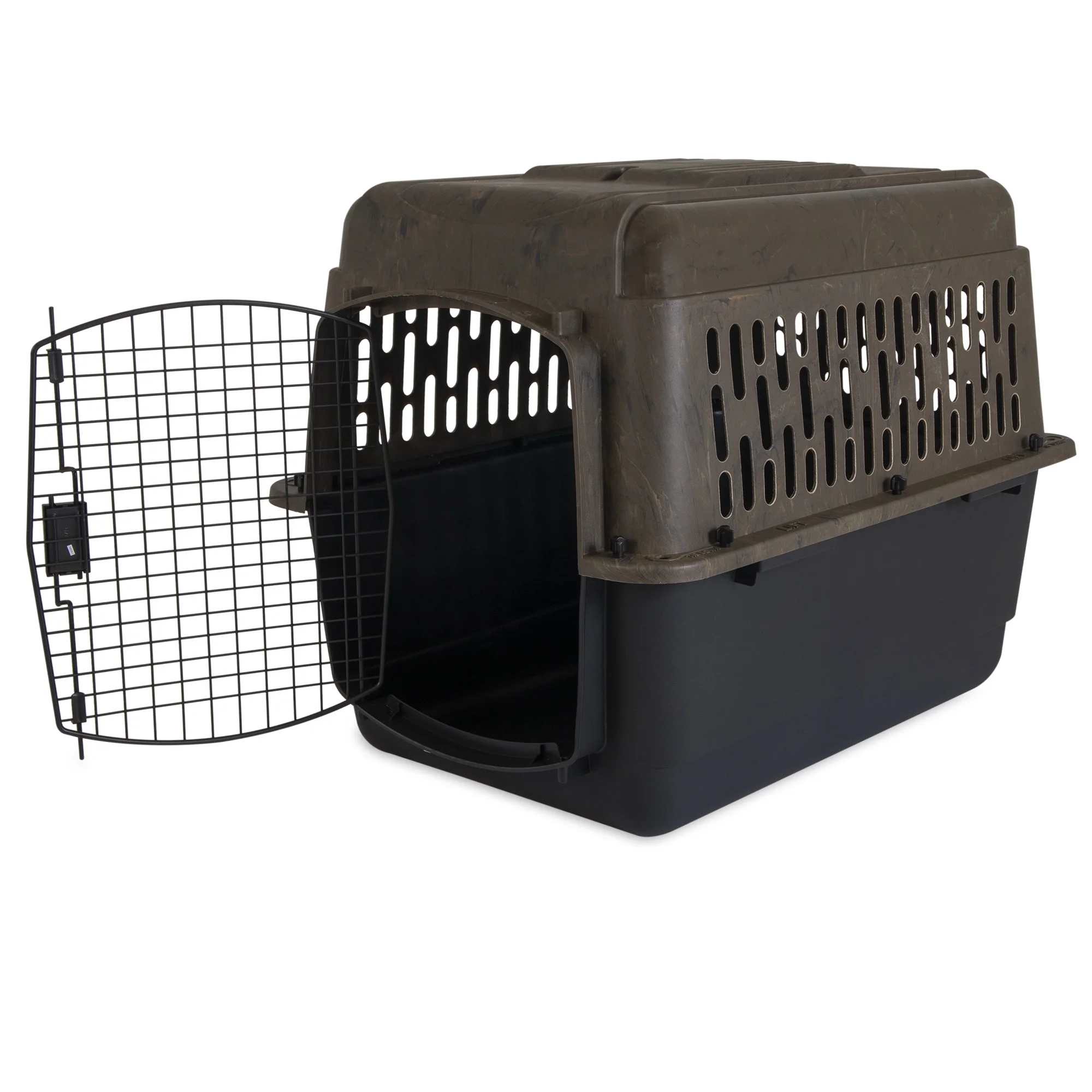Petmate RuffMaxx Plastic Dog Kennel Outdoor & Indoor Pet Carrier & Crate with 360 Degree Ventlation, Large 40"L for Dogs 70-90 lb, Camouflage Brown - Image 7