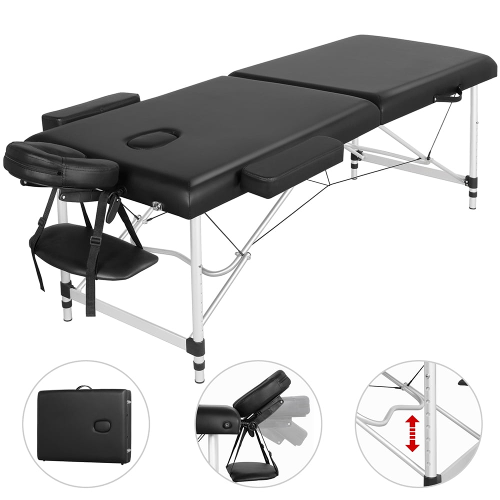 Alden Design 2-Fold Adjustable Aluminum Massage Table 28" Black - Image 6