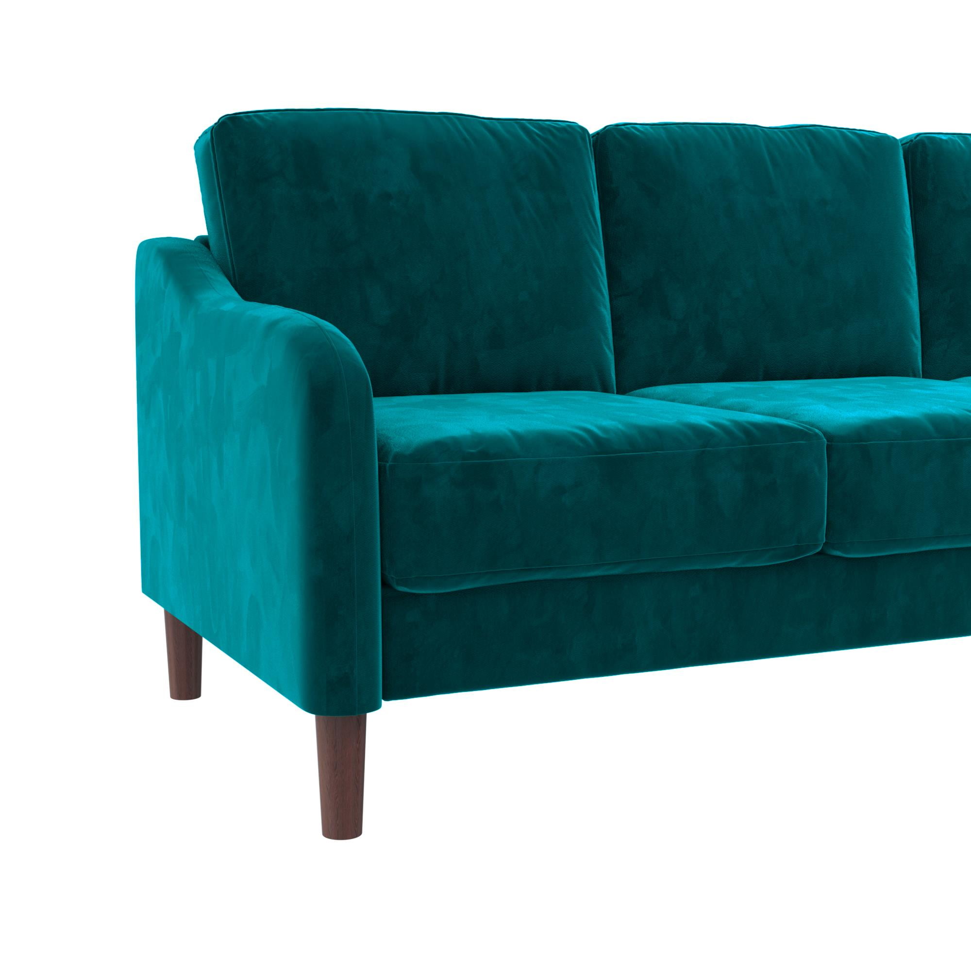 DHP Marbella 3-Seater Sofa Couch, Living Room Furniture, Green Velvet - Image 4