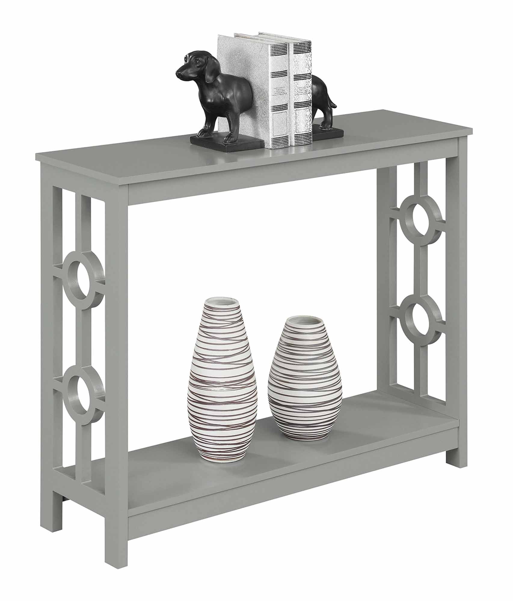 Convenience Concepts Contemporary Ring Console Table with Shelf, Gray - Image 2