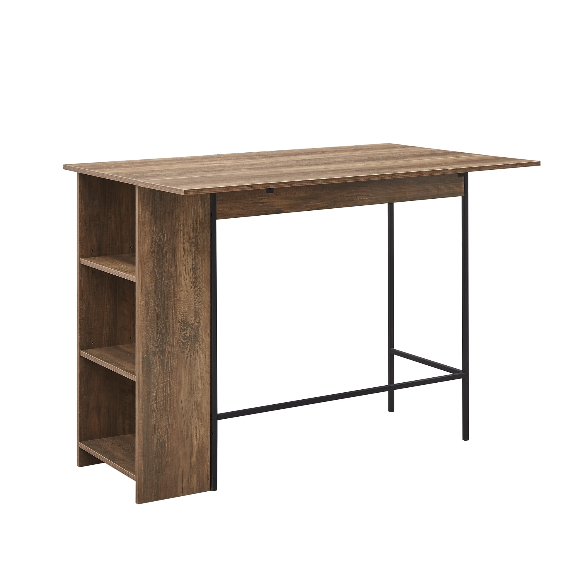 Logan Drop Leaf Table with Storage, Reclaimed Barnwood - Image 3
