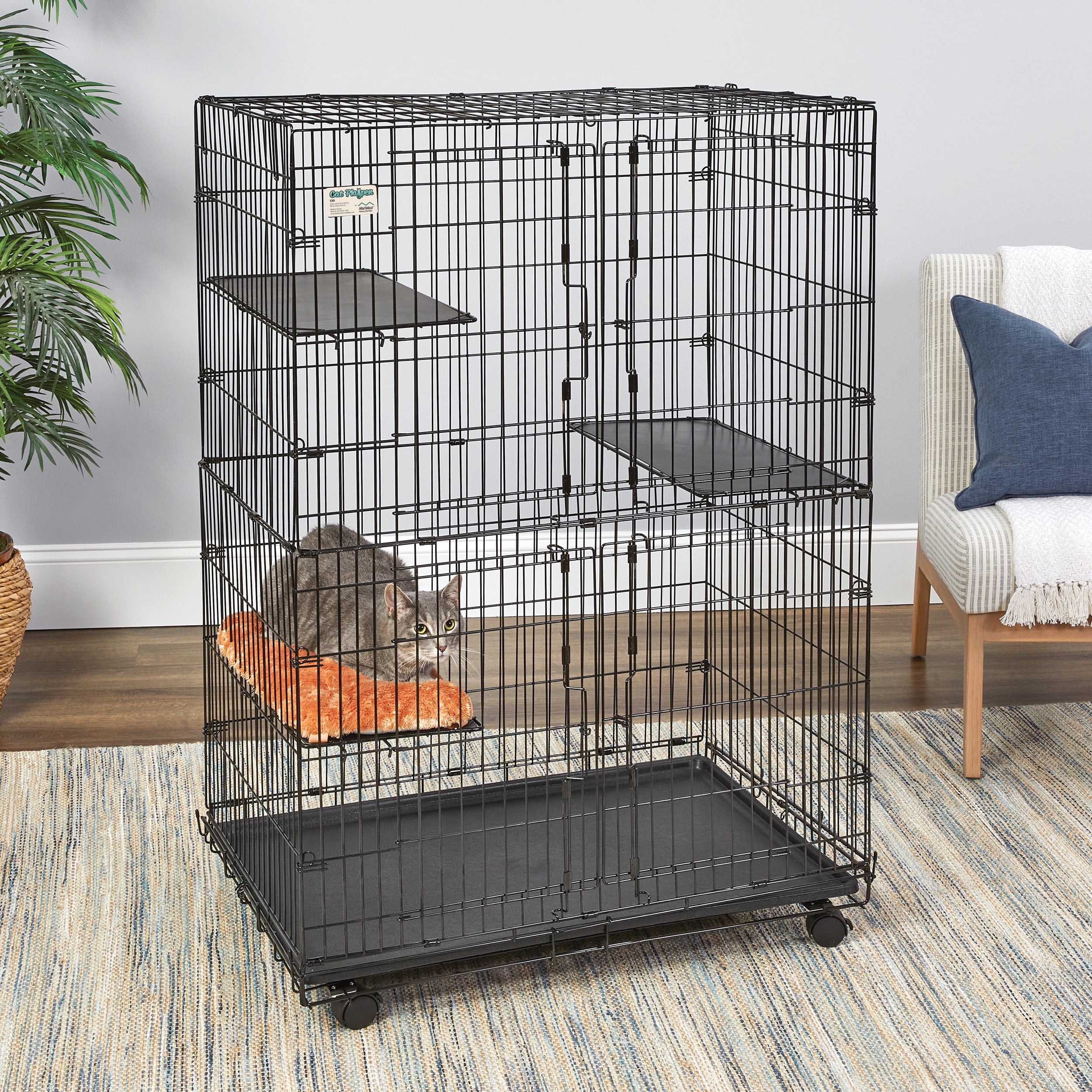 MidWest Homes for Pets, Collapsible Cat Playpen, Large 51-inches tall play area with four tiers - Image 9