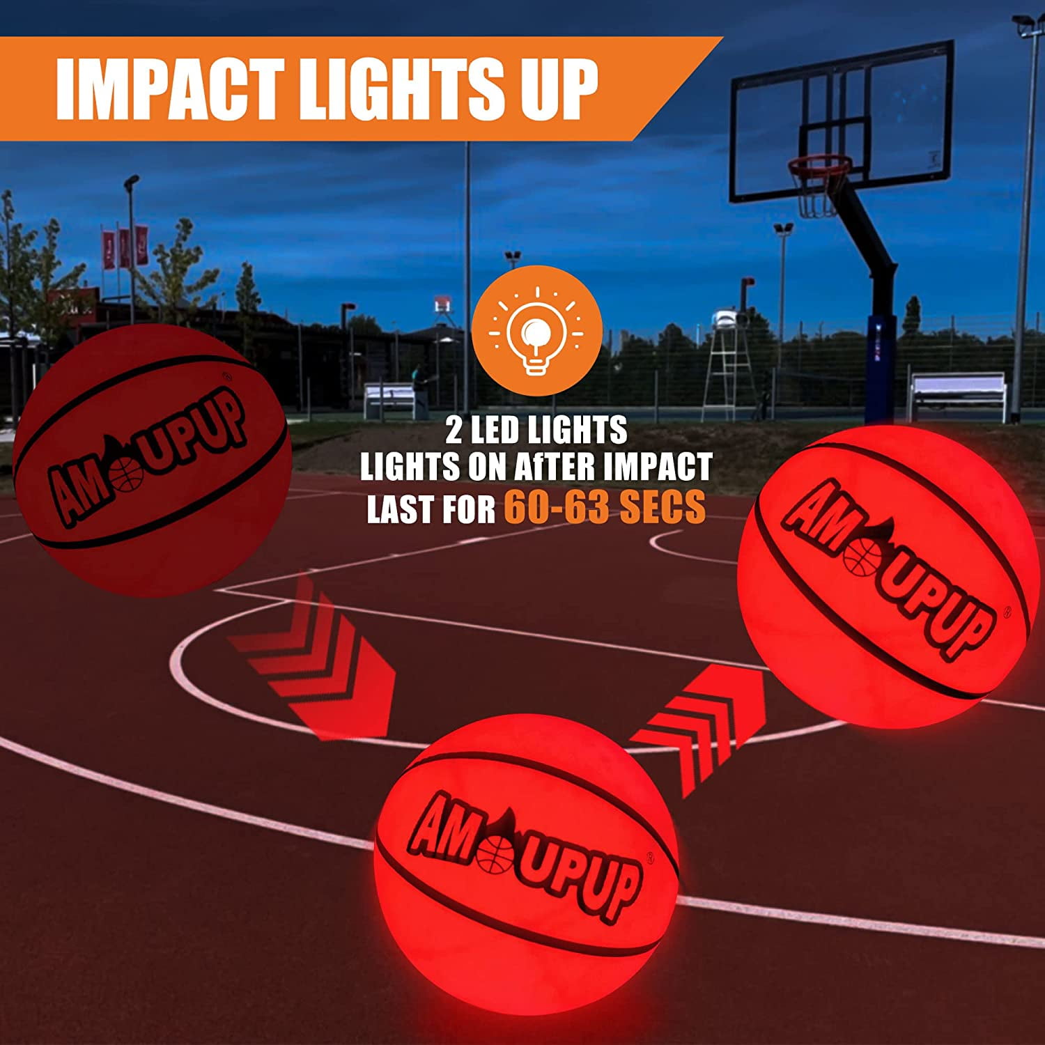 Amoupup Glow in The Dark Basketball Sports Gifts Light up Led Basketball Cool Stuff with Led Lights and Batteries Pre-Installed - Kids Gifts Good Gift Ideas for Teen Boys and Girls - Image 5