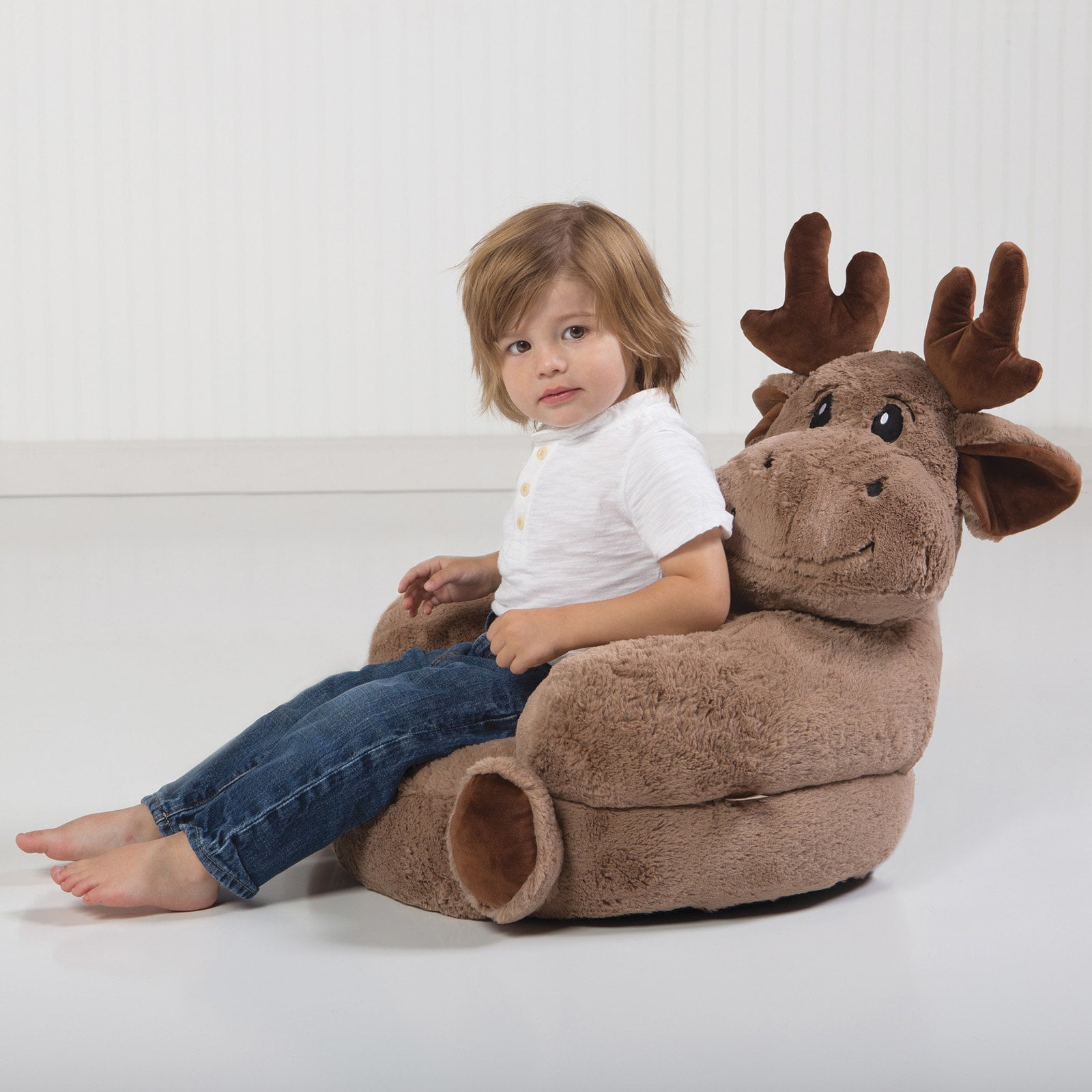 Trend Lab Toddler Plush Brown Moose Character Chair - Image 3
