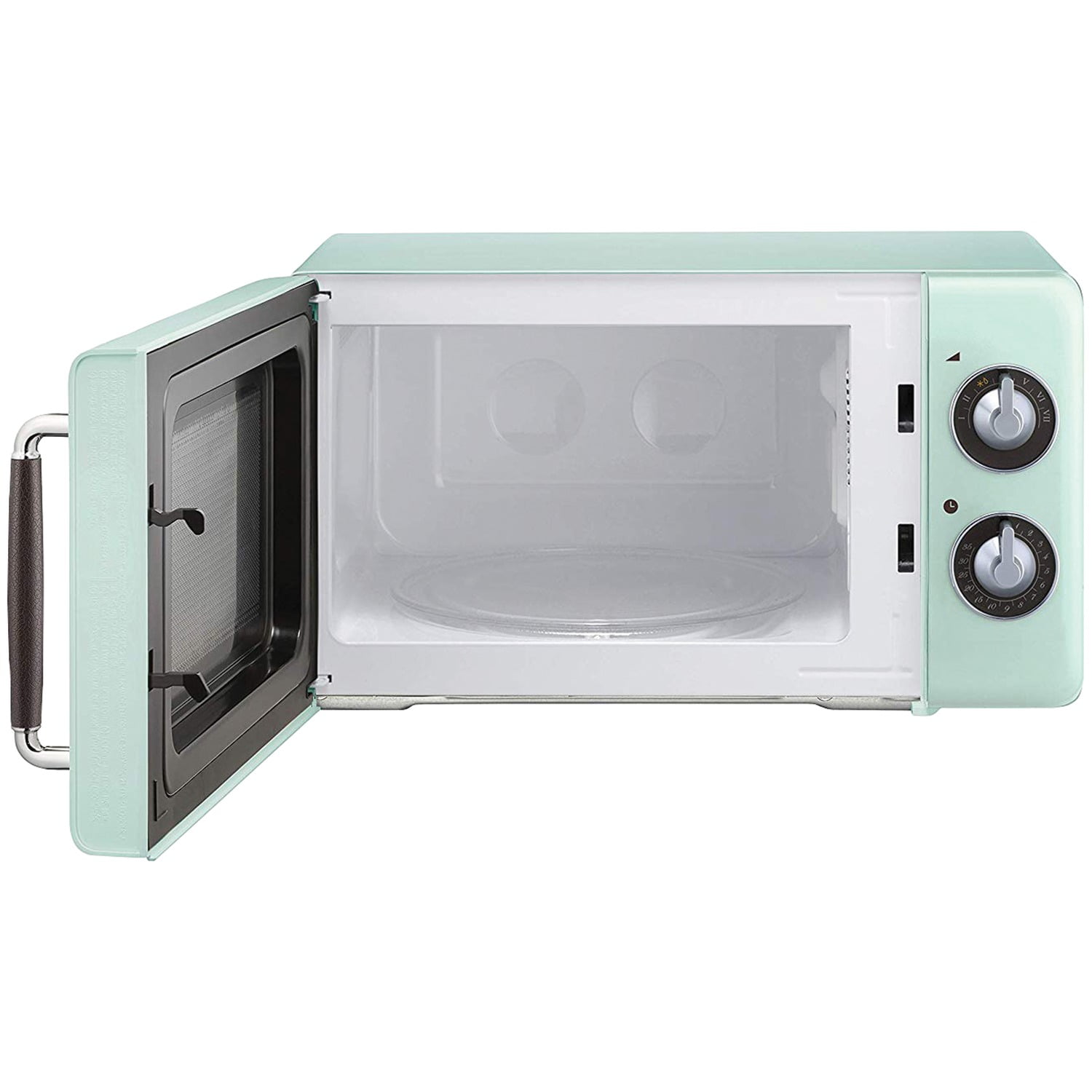 0.7 Cu ft New Magic Chef 700 Watt Countertop Microwave in Mint Green - Image 5