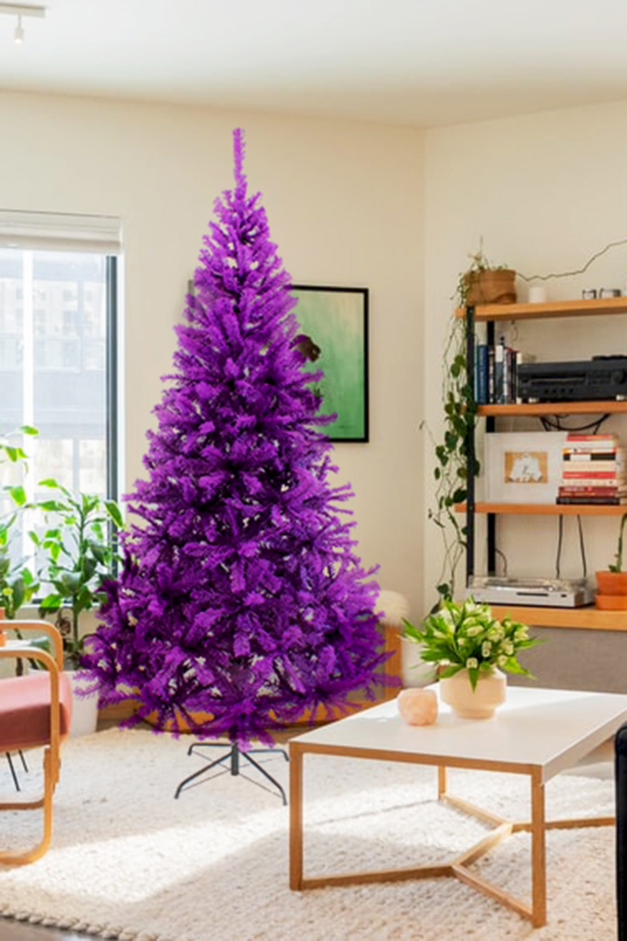 Perfect Holiday 4ft Canadian Pine Christmas Tree, 291 pvc branch tips with Metal Stand, Purple - Image 5