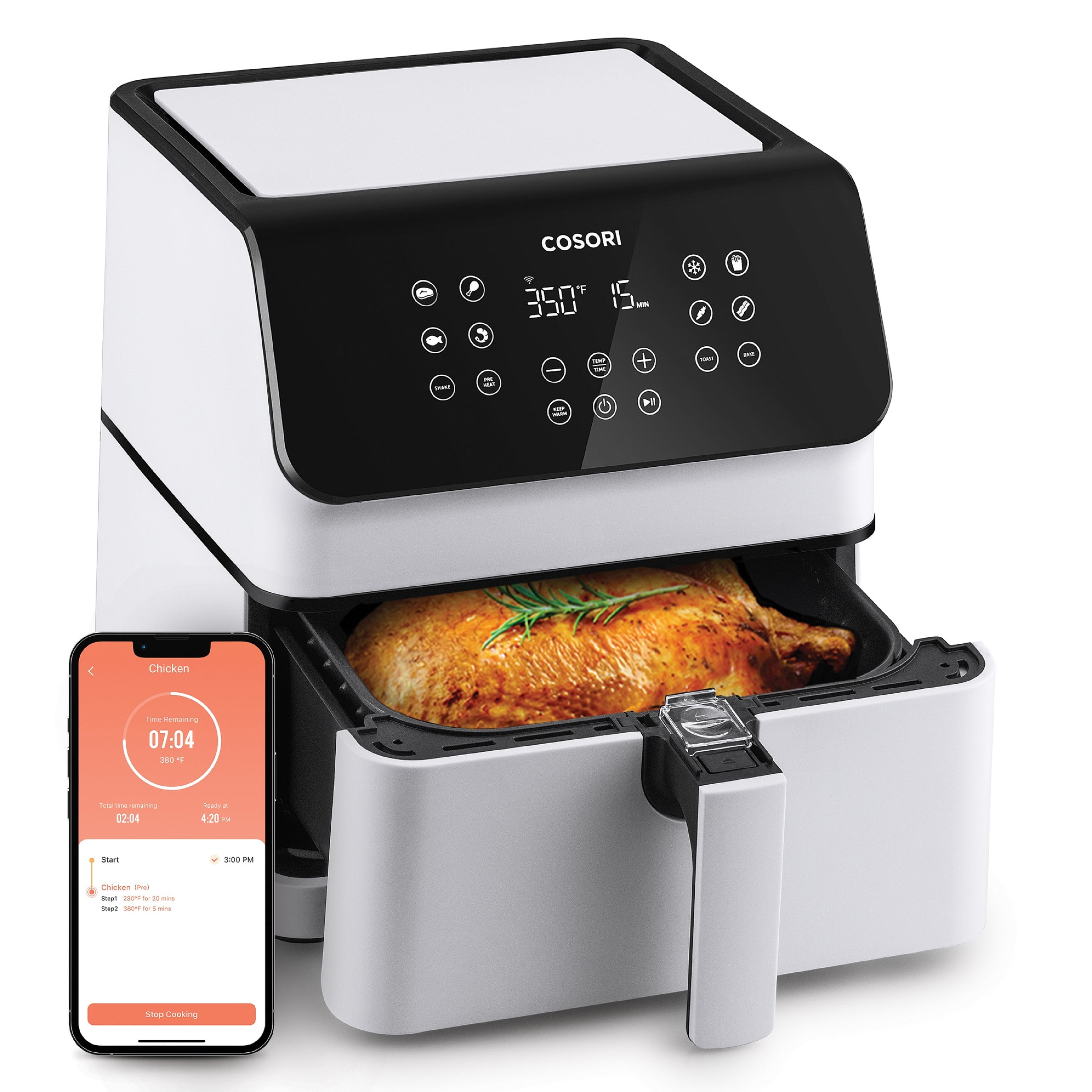 COSORI Pro II 5.8-Quart Smart Air Fryer, 12-in-1, Exclusive Bonus, White - Image 9