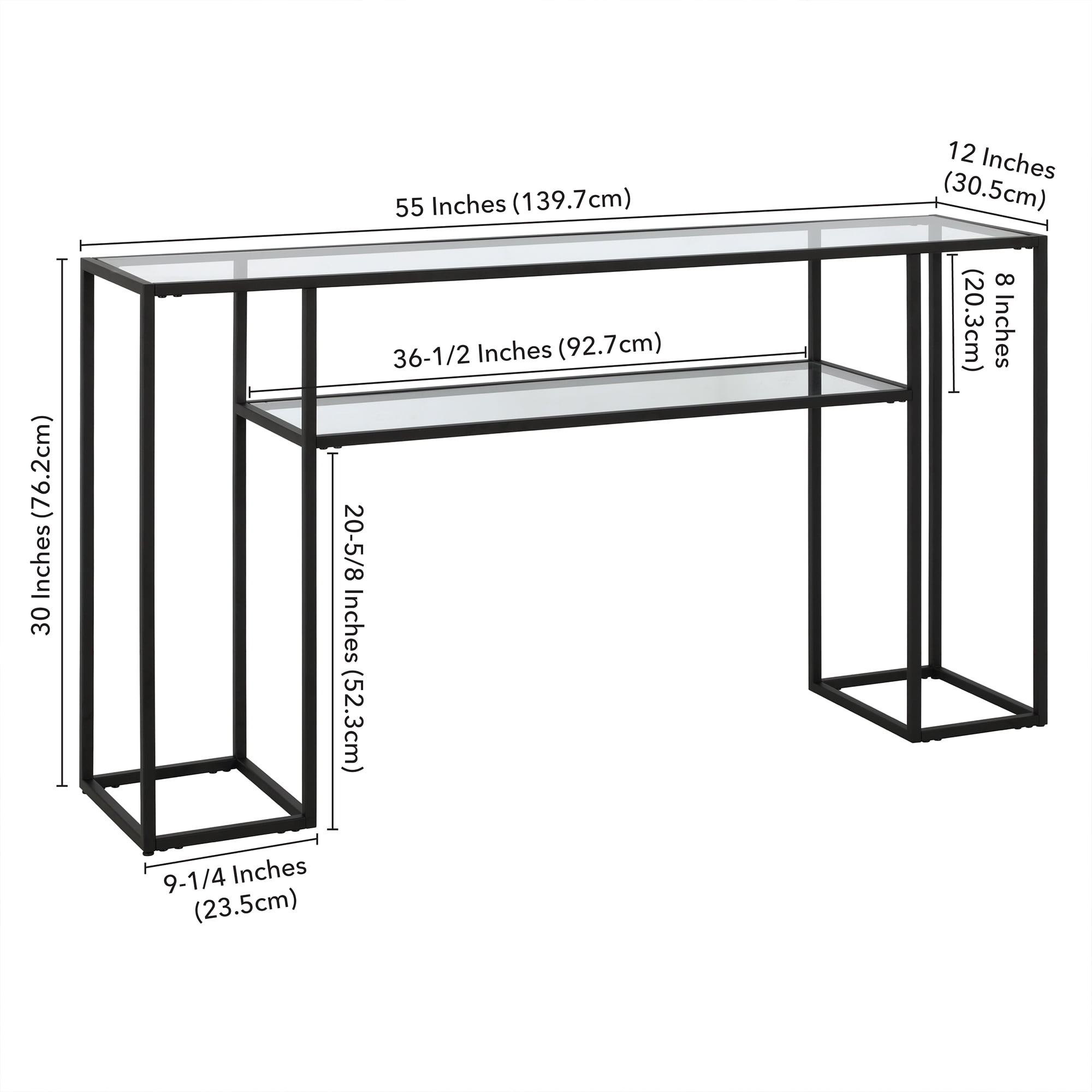 Evelyn&Zoe Marilyn 55" Wide Rectangular Console Table, Blackened Bronze - Image 2