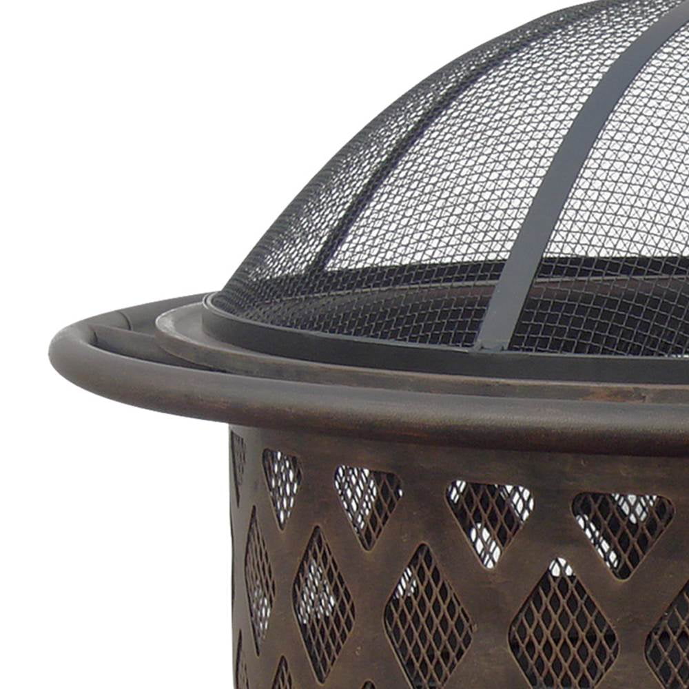 Endless Summer 35 Inch Outdoor Wood Burning Woven Bronze Fire Pit | WAD792SP - Image 3