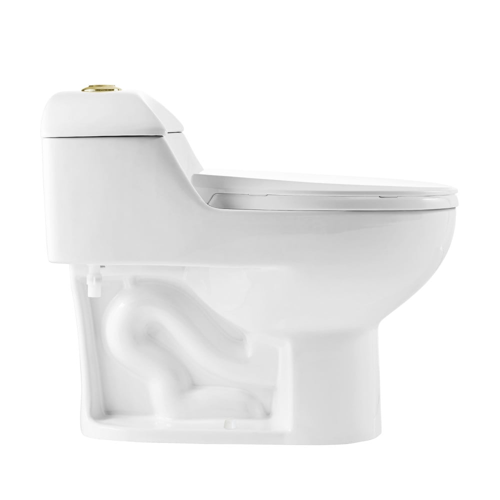 Chateau One Piece Elongated Toilet Dual Flush, Brushed Gold Hardware 1.1/1.6 gpf - Image 10