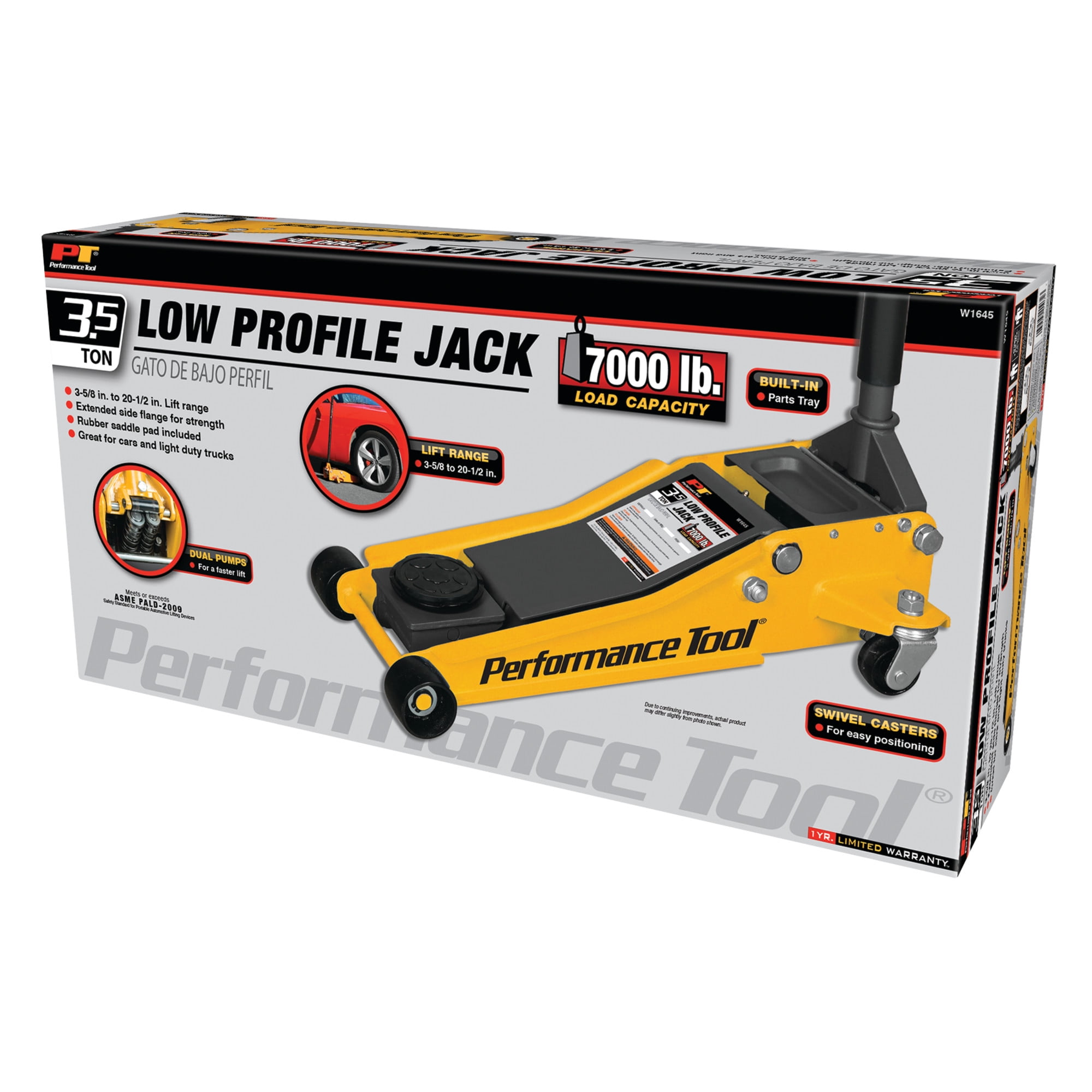 Performance Tool W1645 Professional Low-Profile Swiveling Floor Jack, 3.5-Ton Capacity, Lift Range 3-1/2-Inch to 20-1/2-Inch - Image 12