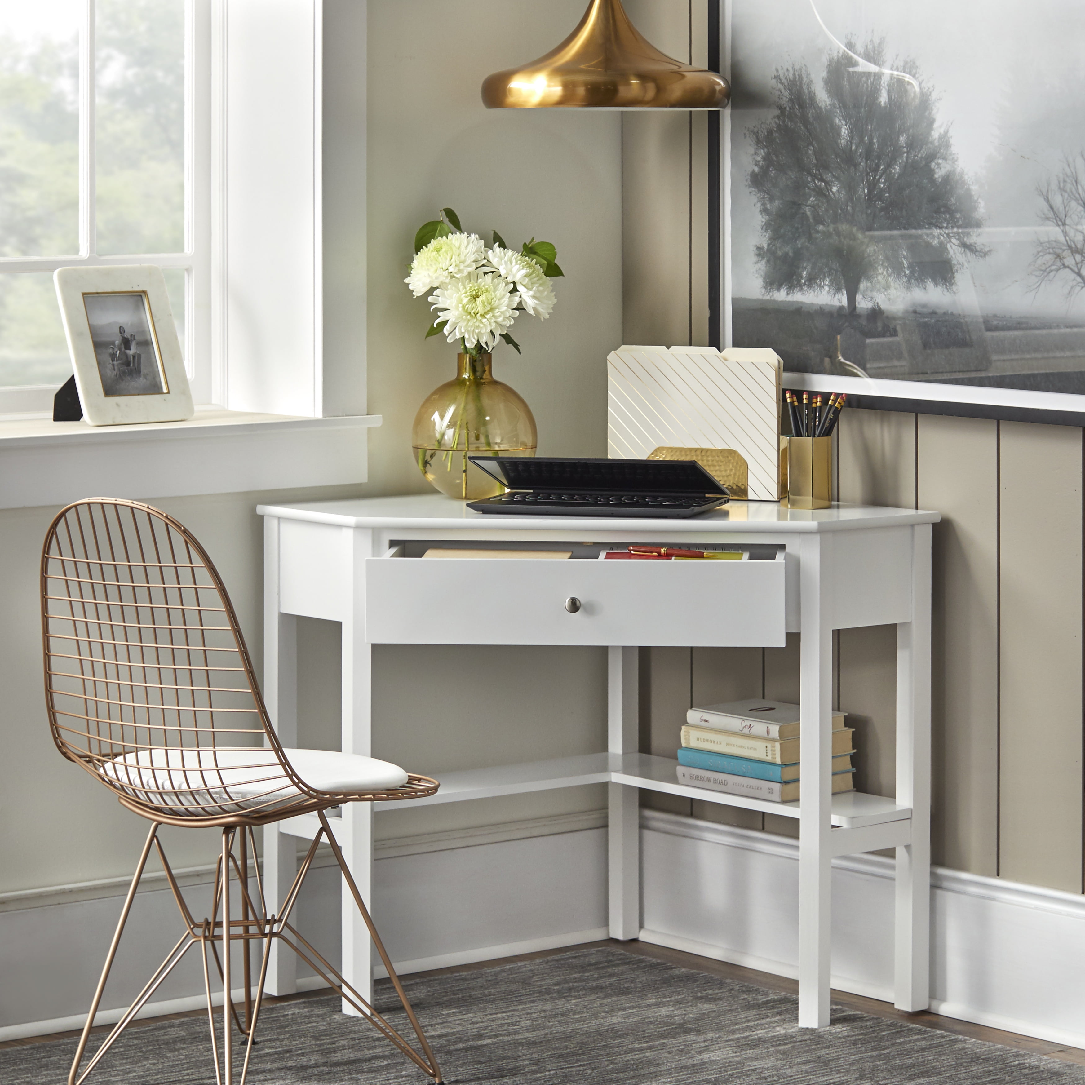 TMS Ellen Corner Writing Desk, White - Image 4