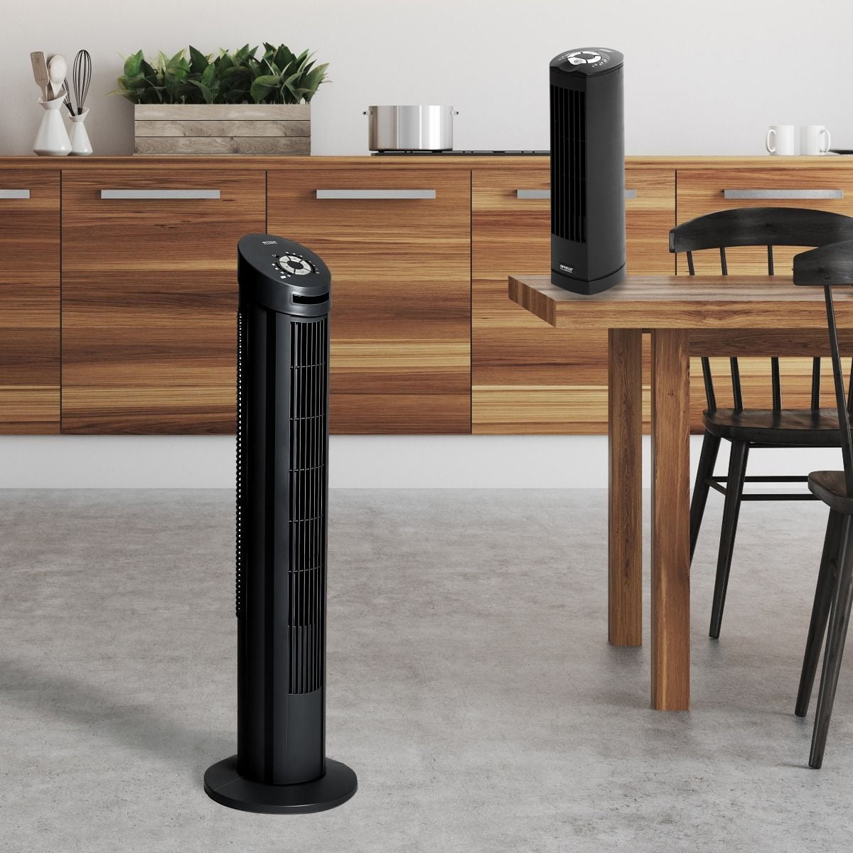 Seville Classics Ultra Slimline Tower Fan Combo Pack - 40" Tower Fan & 17" Personal Tower Fan, Black - Image 6